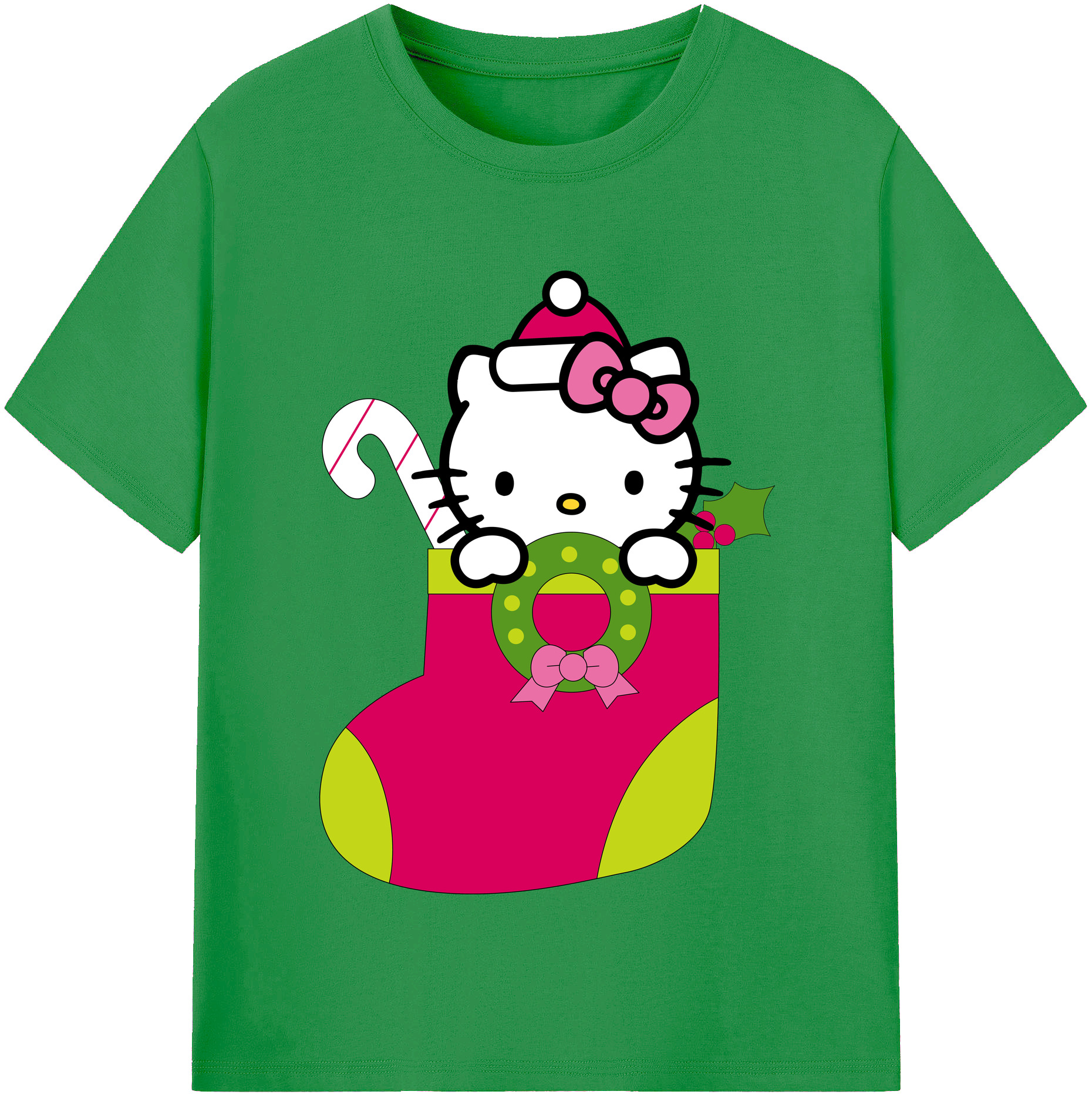 （画像用） Hello Kitty ハローキティ レディースカジュアルプリントTシャツ（綿100％）