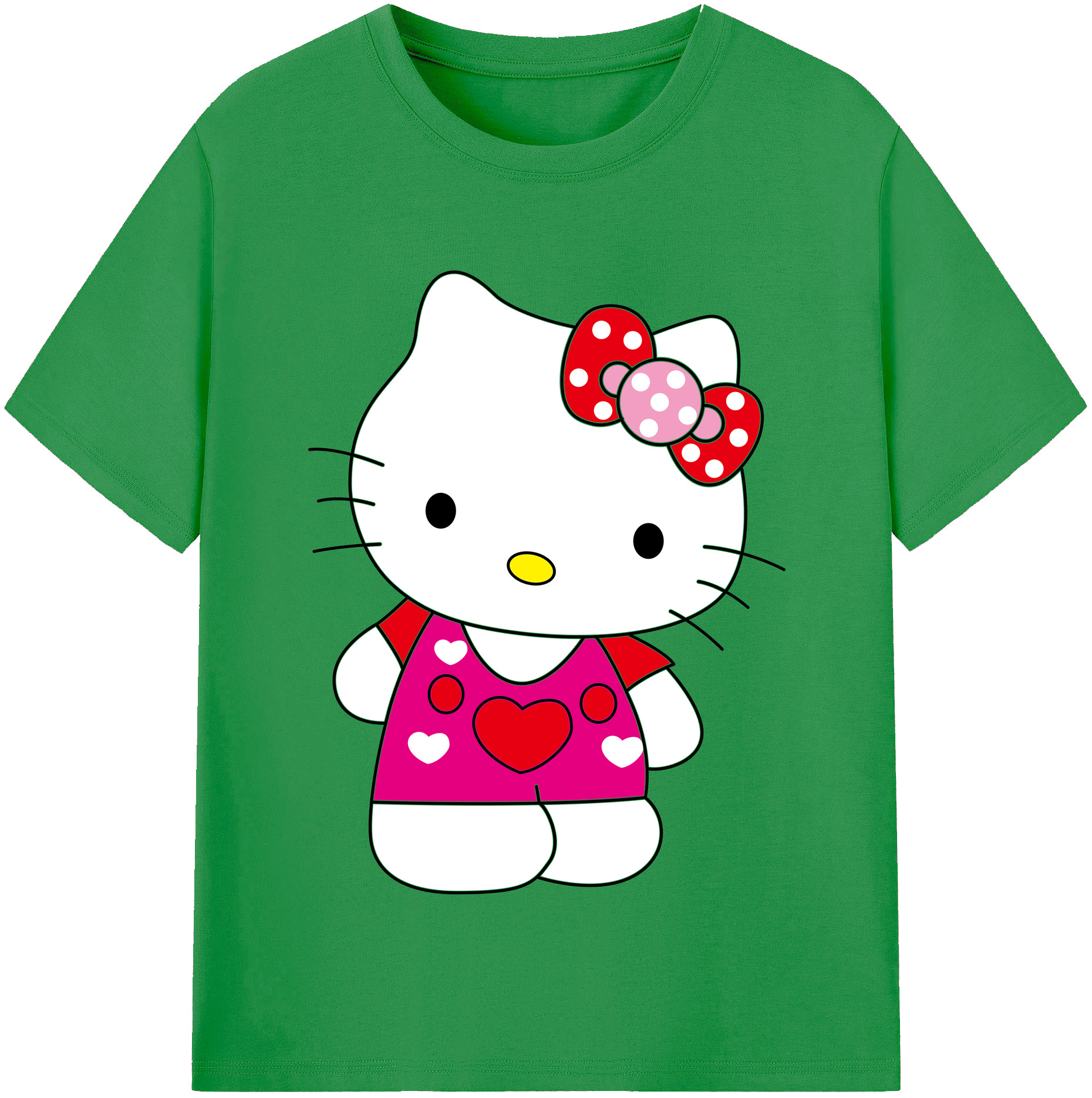 （画像用） Hello Kitty ハローキティ レディースカジュアルプリントTシャツ（綿100％）