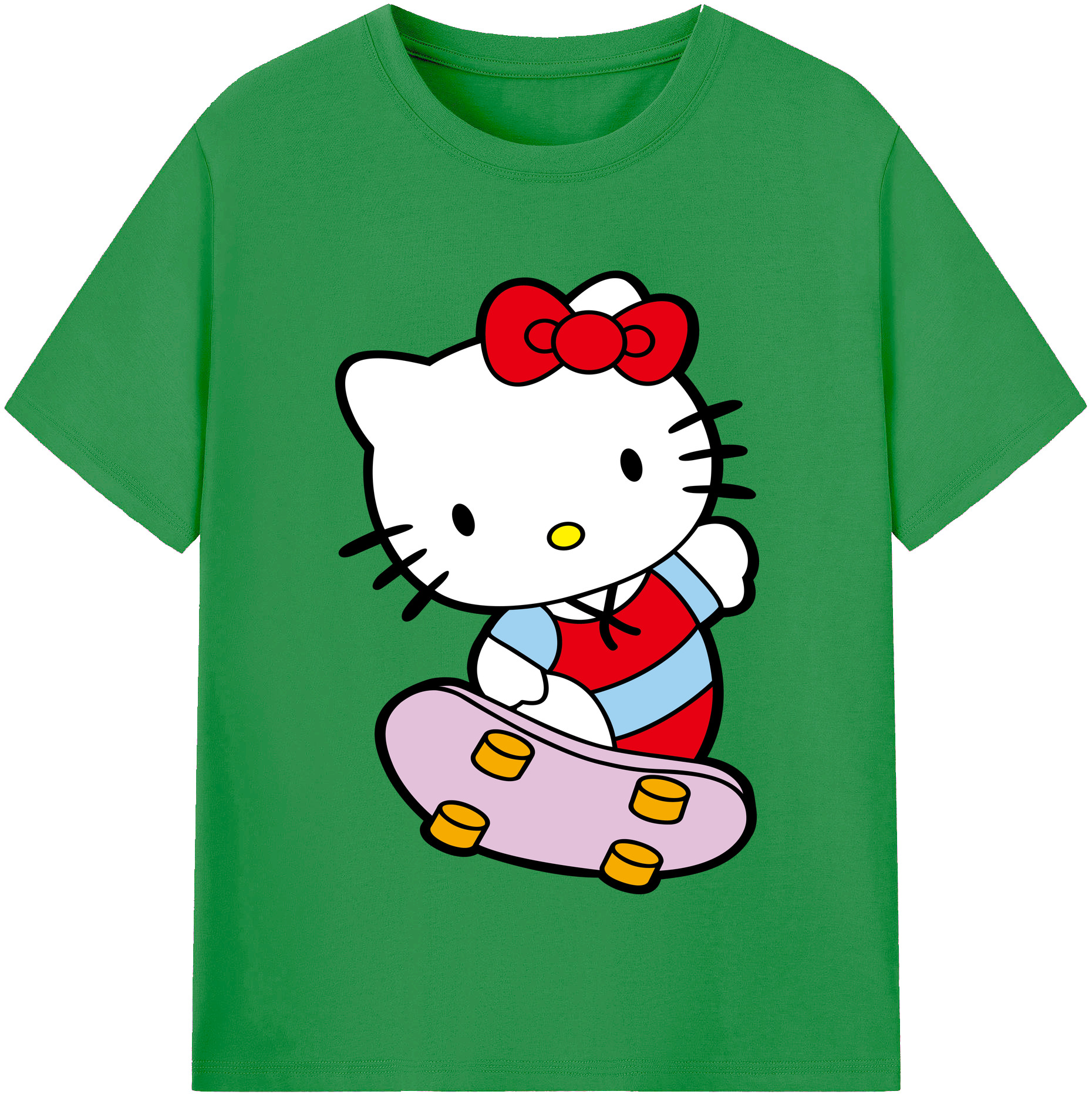 （画像用） Hello Kitty ハローキティ レディースカジュアルプリントTシャツ（綿100％）