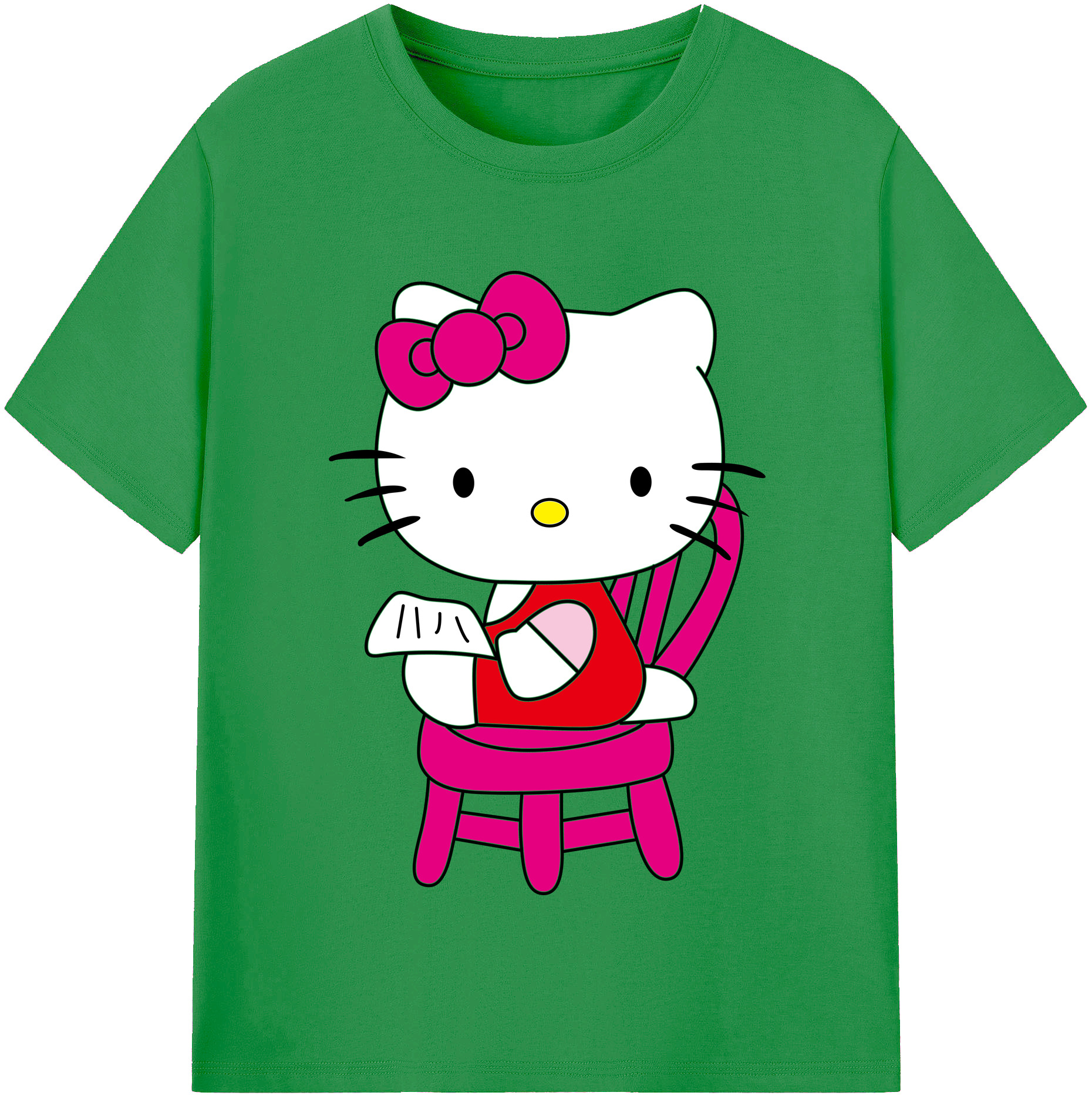 （画像用） Hello Kitty ハローキティ レディースカジュアルプリントTシャツ（綿100％）