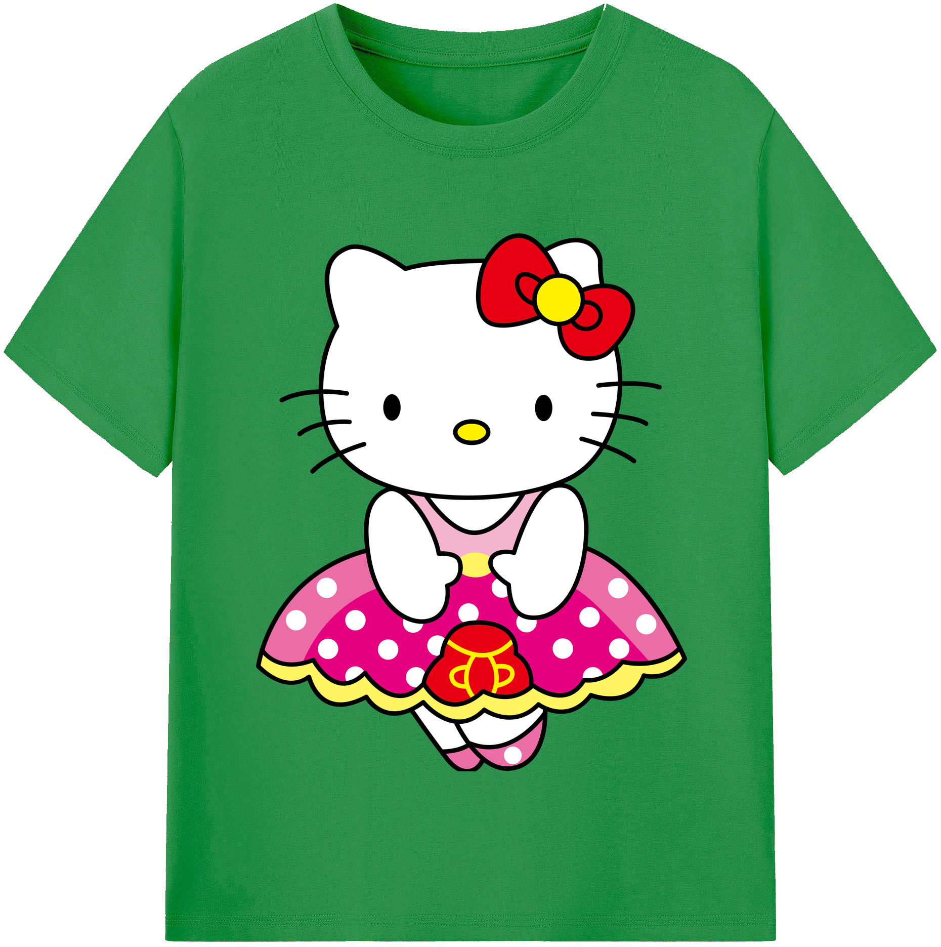 （画像用） Hello Kitty ハローキティ レディースカジュアルプリントTシャツ（綿100％）