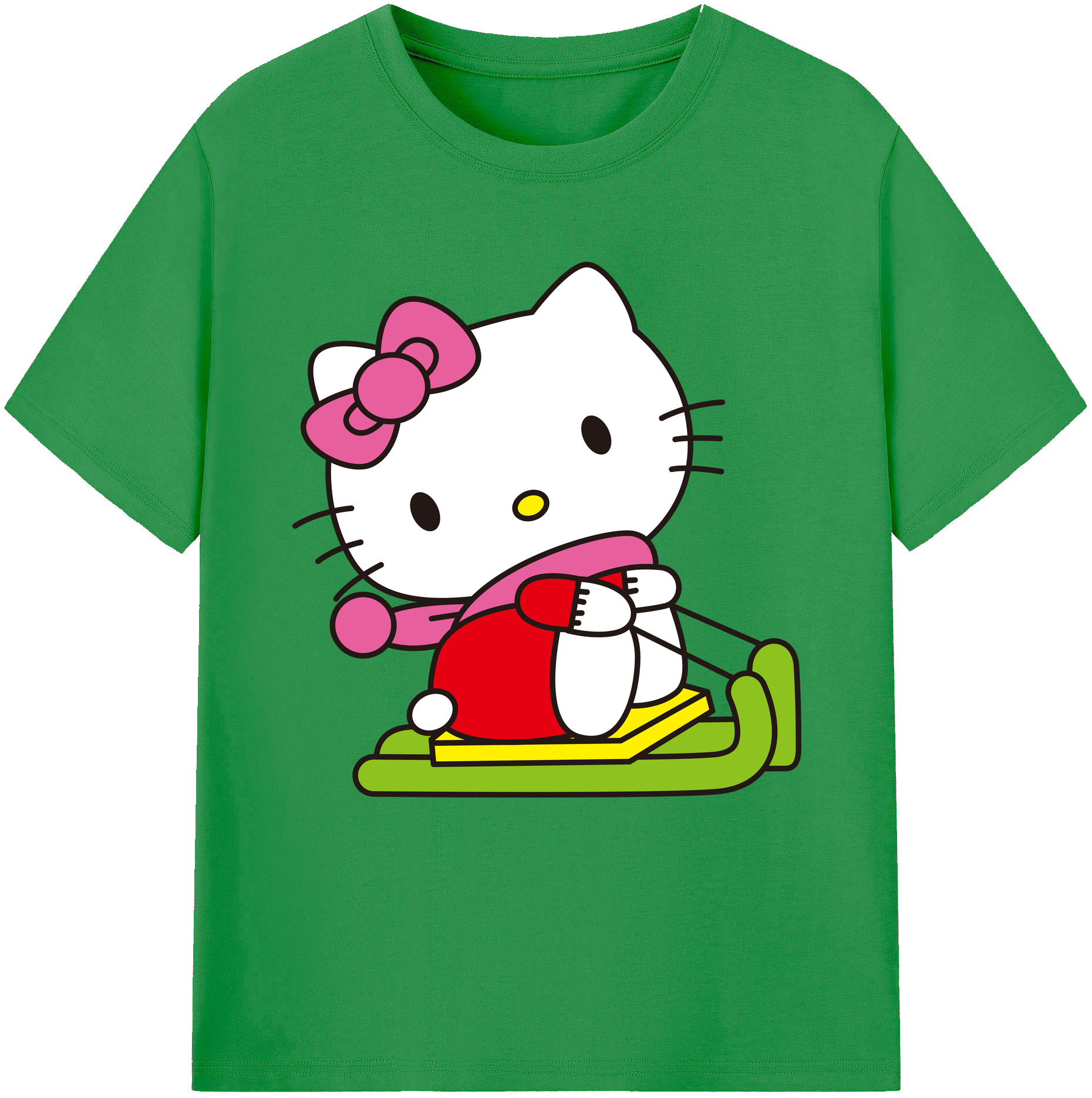 （画像用） Hello Kitty ハローキティ レディースカジュアルプリントTシャツ（綿100％）