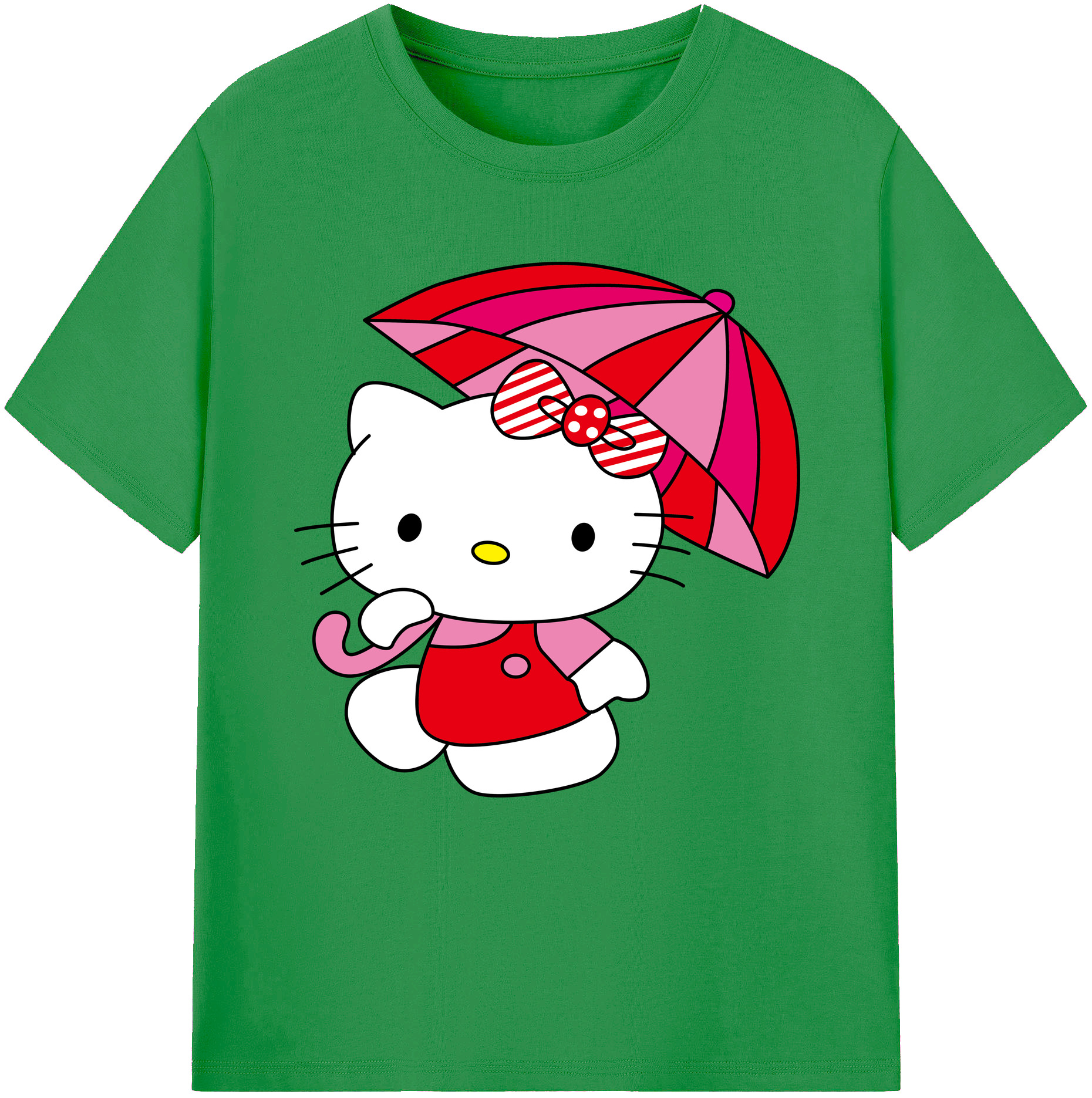 （画像用） Hello Kitty ハローキティ レディースカジュアルプリントTシャツ（綿100％）
