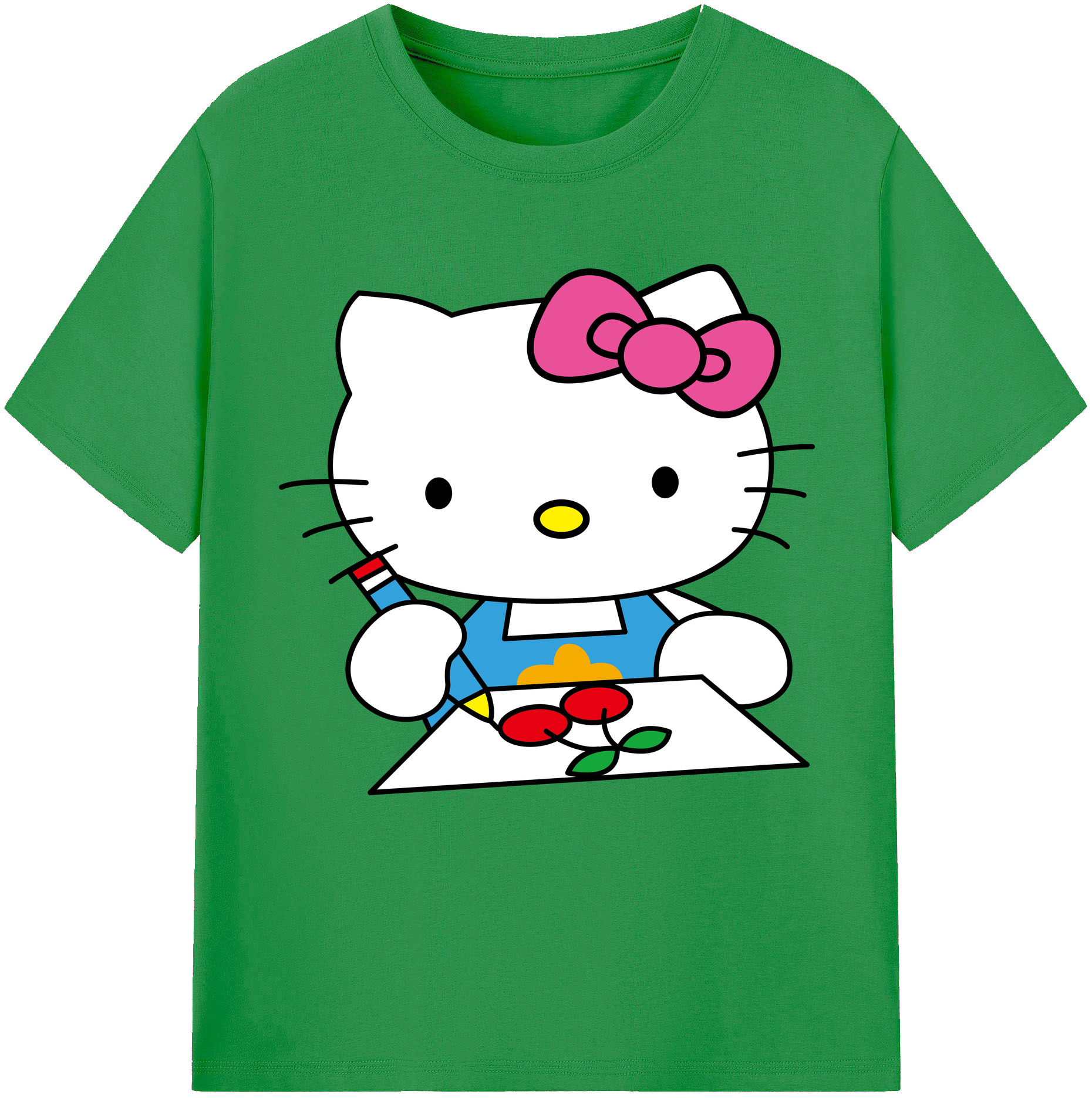 （画像用） Hello Kitty ハローキティ レディースカジュアルプリントTシャツ（綿100％）