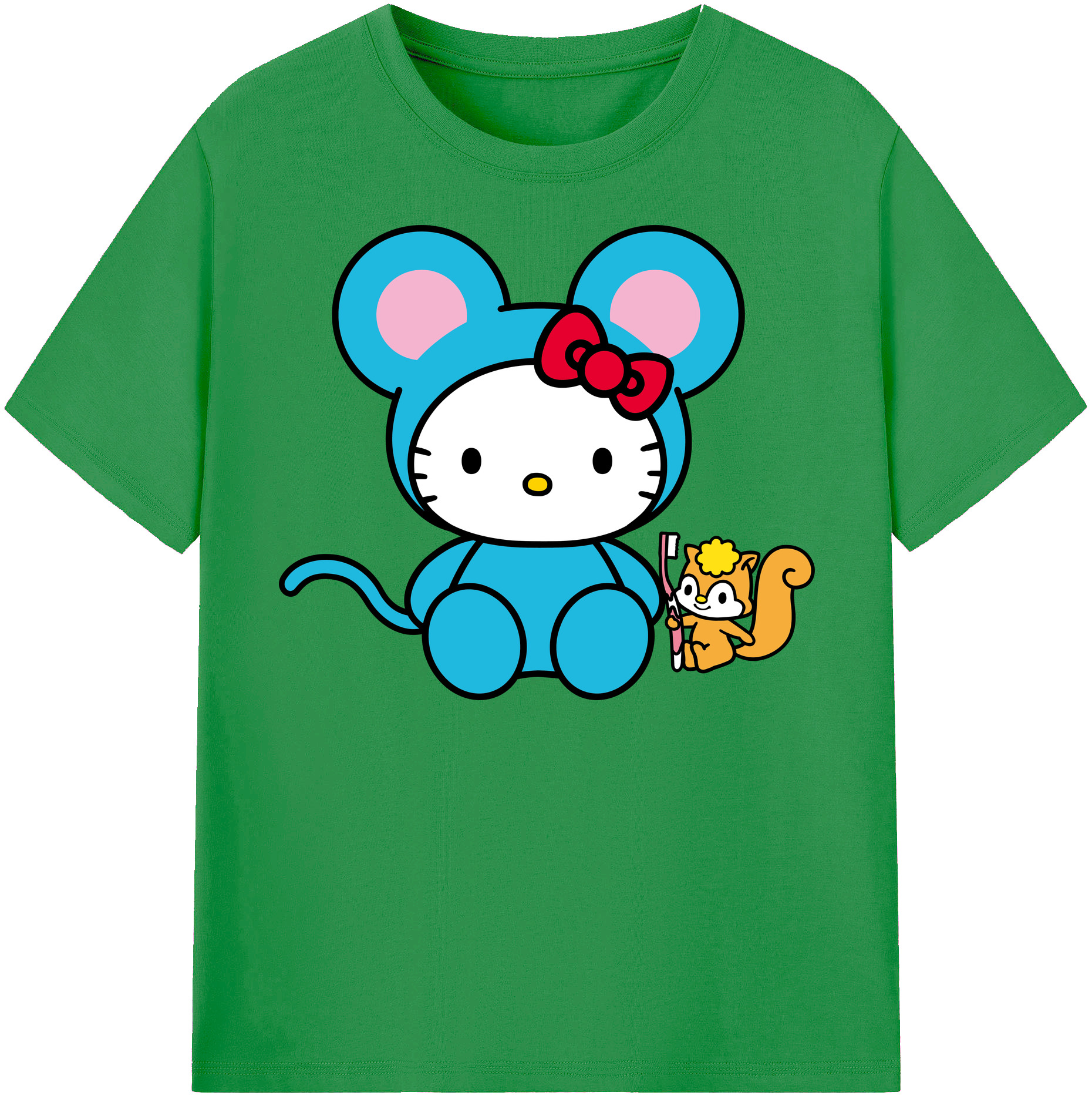 （画像用） Hello Kitty ハローキティ レディースカジュアルプリントTシャツ（綿100％）