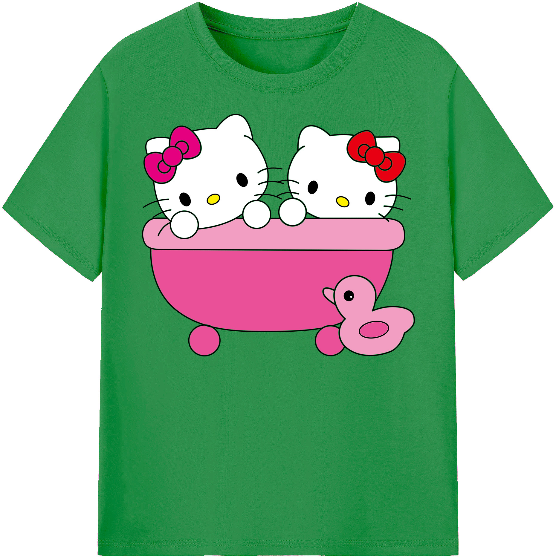 （画像用） Hello Kitty ハローキティ レディースカジュアルプリントTシャツ（綿100％）