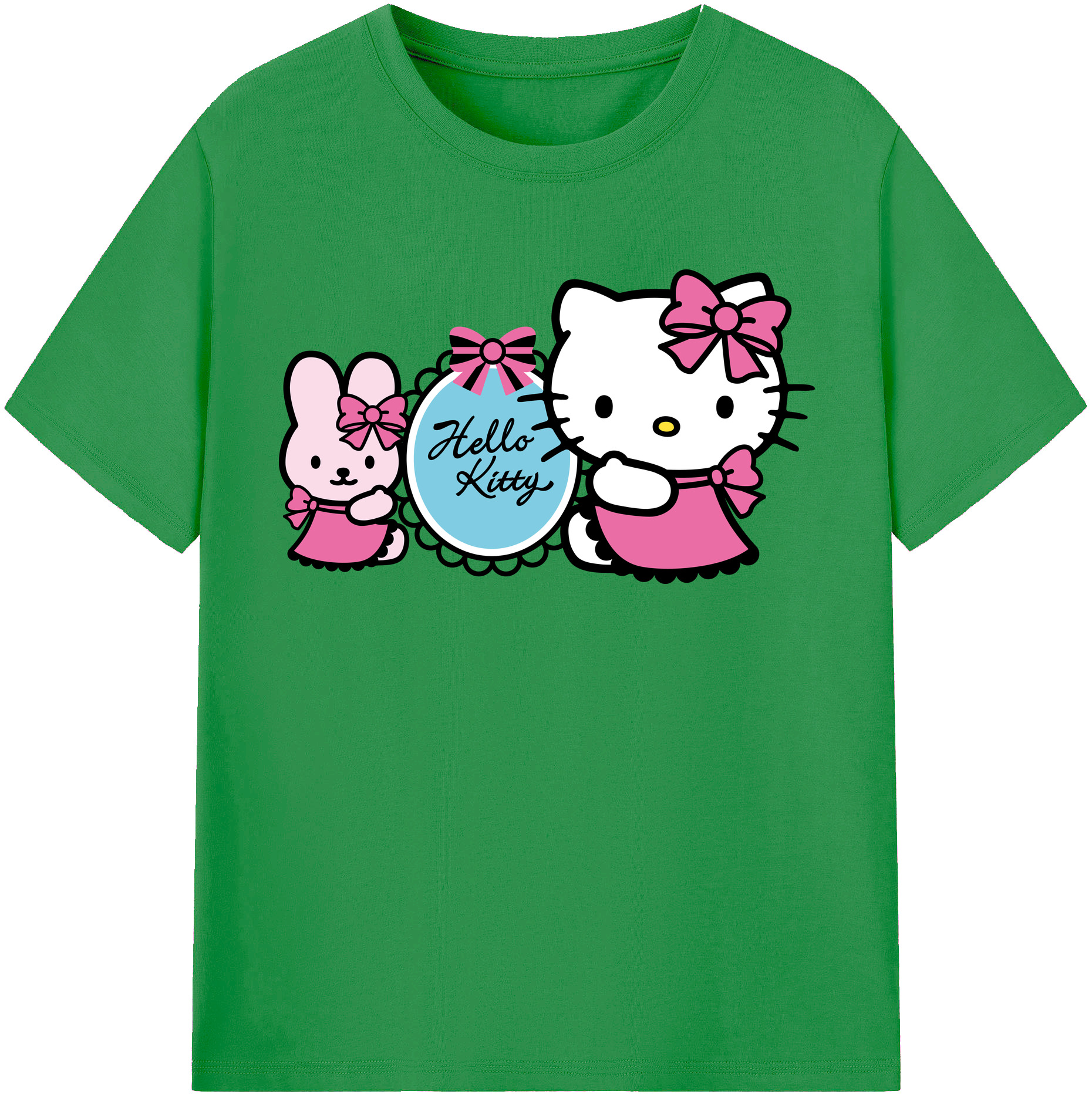 （画像用） Hello Kitty ハローキティ レディースカジュアルプリントTシャツ（綿100％）
