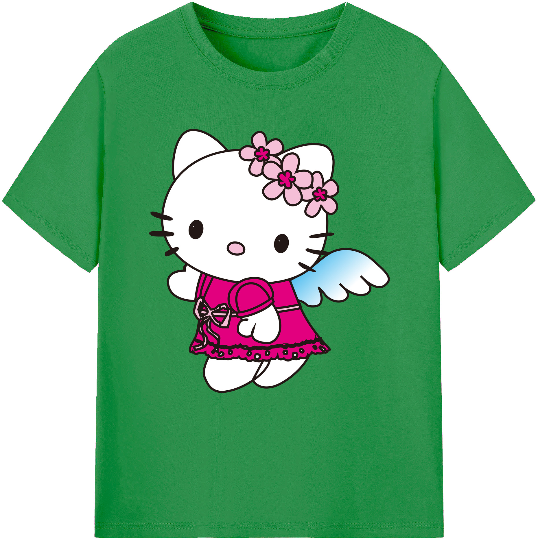 （画像用） Hello Kitty ハローキティ レディースカジュアルプリントTシャツ（綿100％）