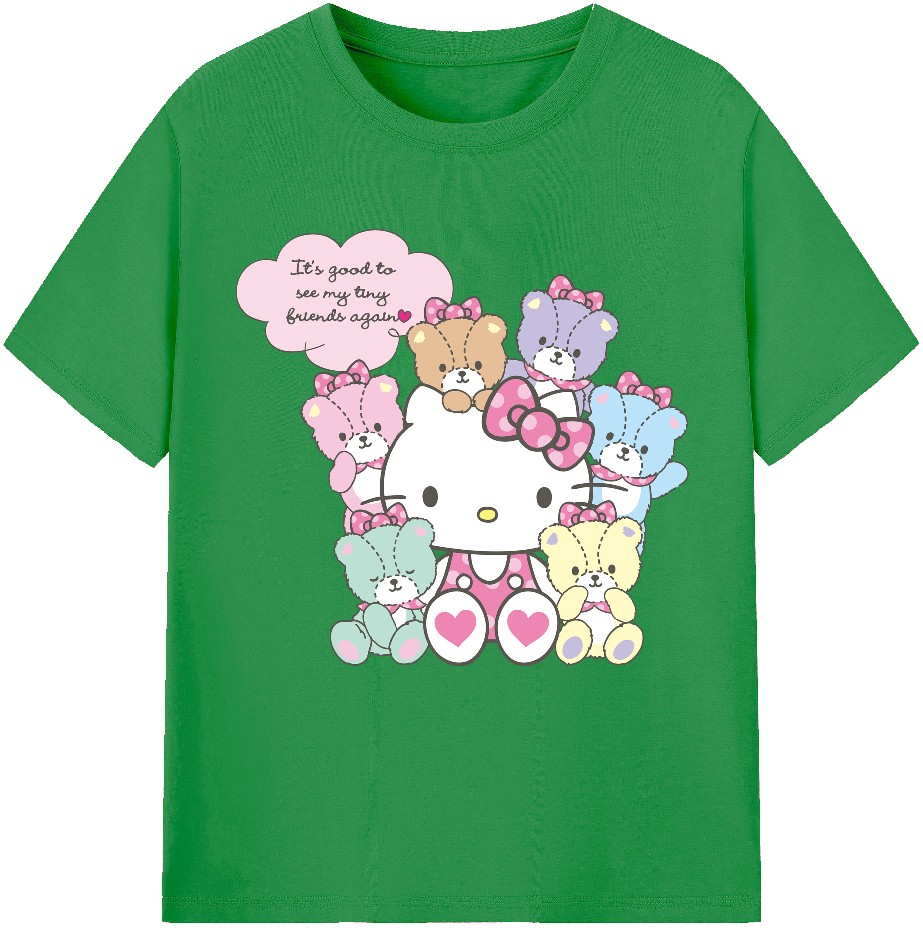（画像用） Hello Kitty ハローキティ レディースカジュアルプリントTシャツ（綿100％）