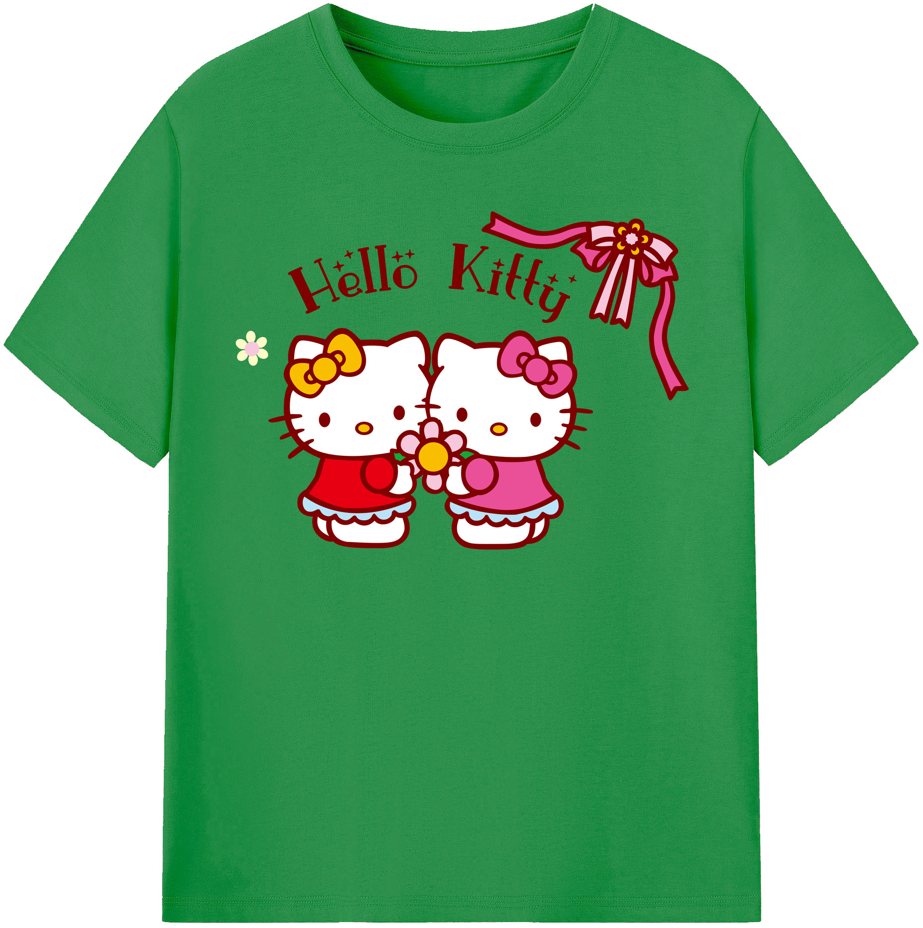 （画像用） Hello Kitty ハローキティ レディースカジュアルプリントTシャツ（綿100％）