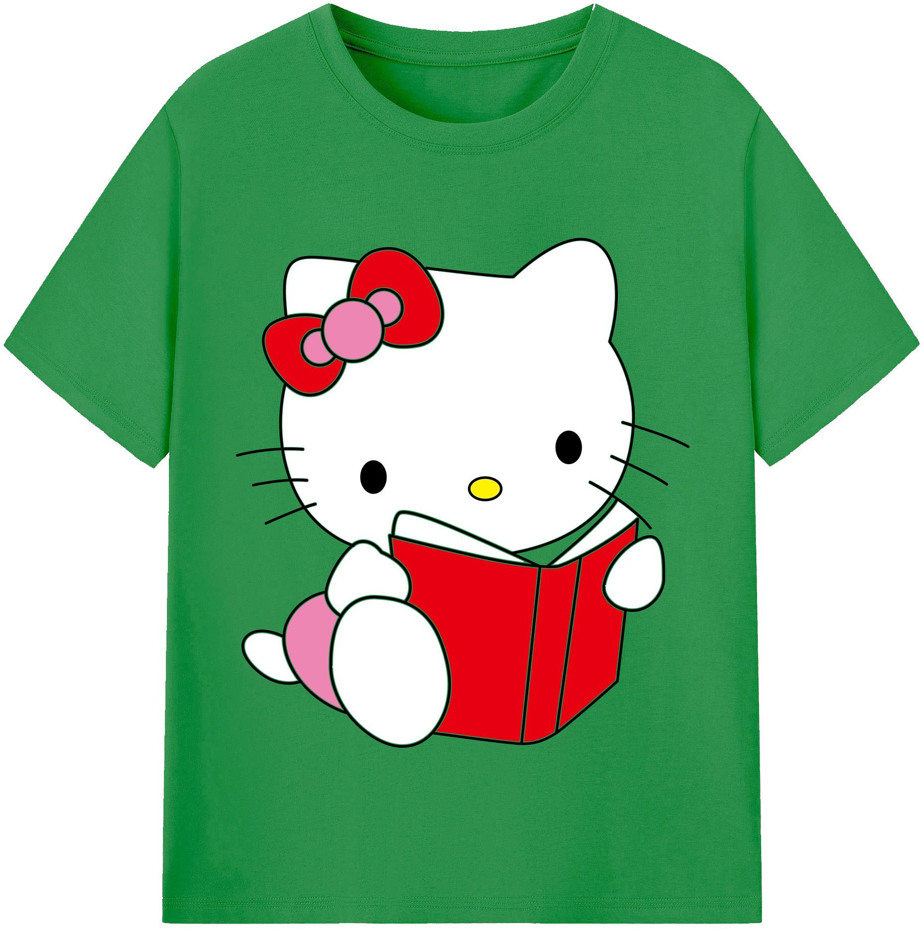 （画像用） Hello Kitty ハローキティ レディースカジュアルプリントTシャツ（綿100％）