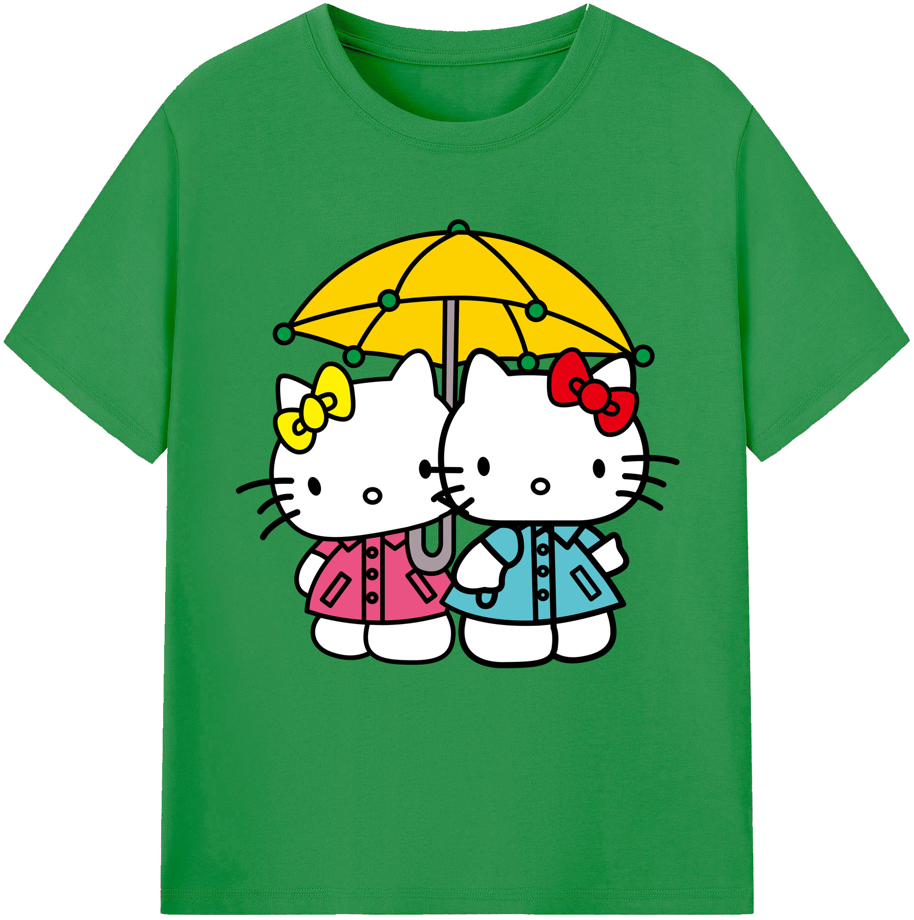 （画像用） Hello Kitty ハローキティ レディースカジュアルプリントTシャツ（綿100％）