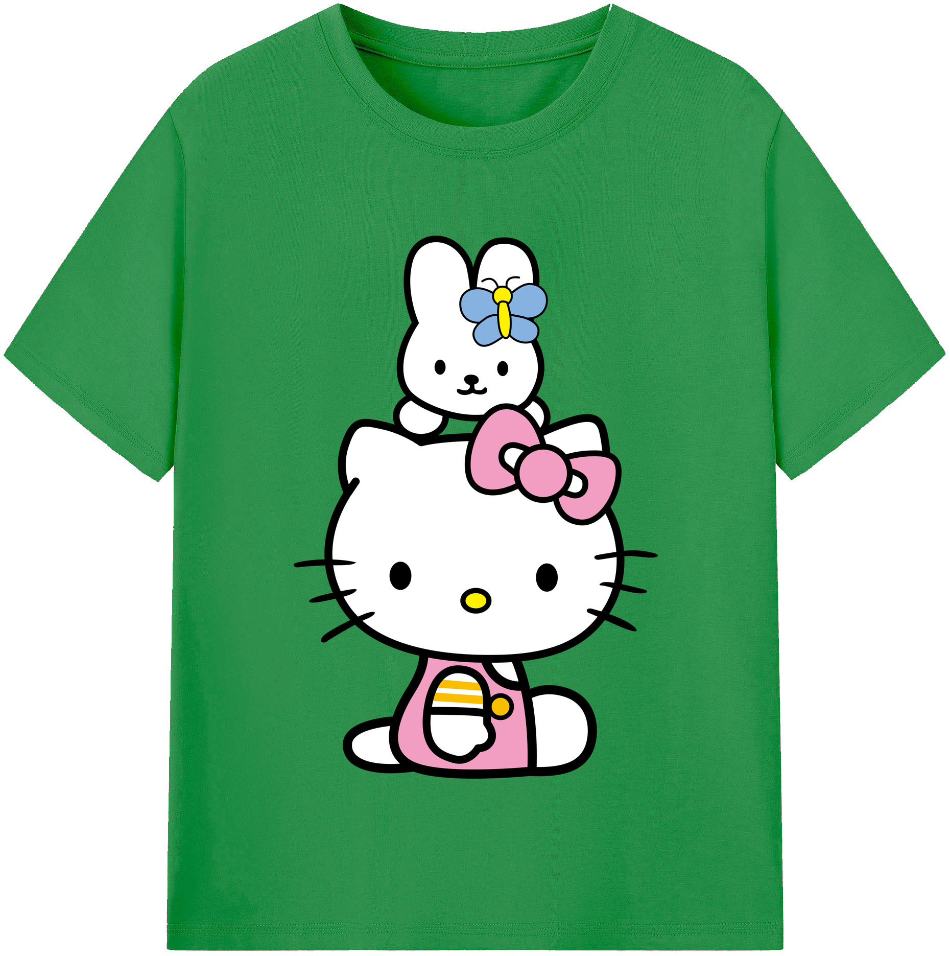（画像用） Hello Kitty ハローキティ レディースカジュアルプリントTシャツ（綿100％）