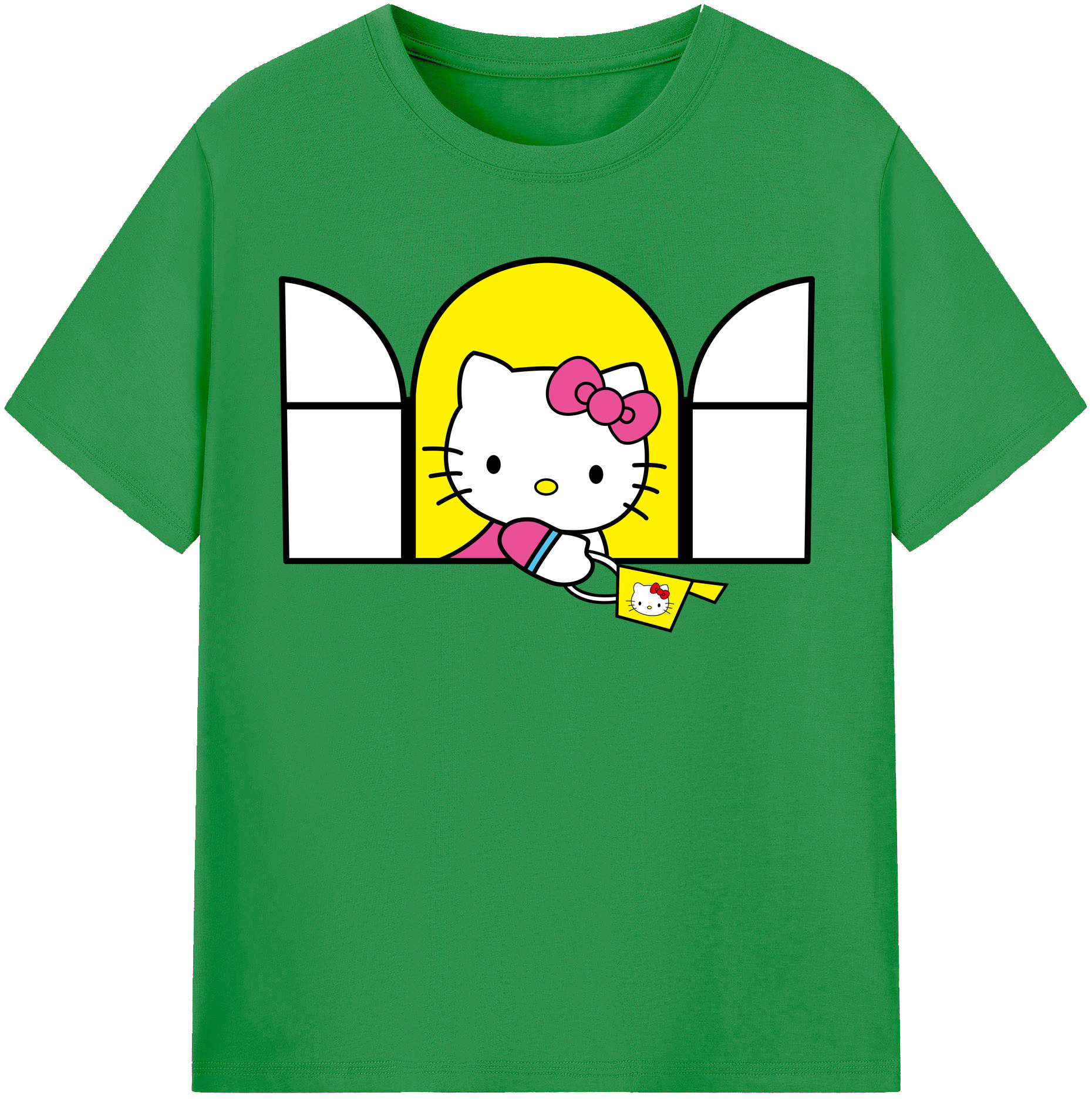 （画像用） Hello Kitty ハローキティ レディースカジュアルプリントTシャツ（綿100％）