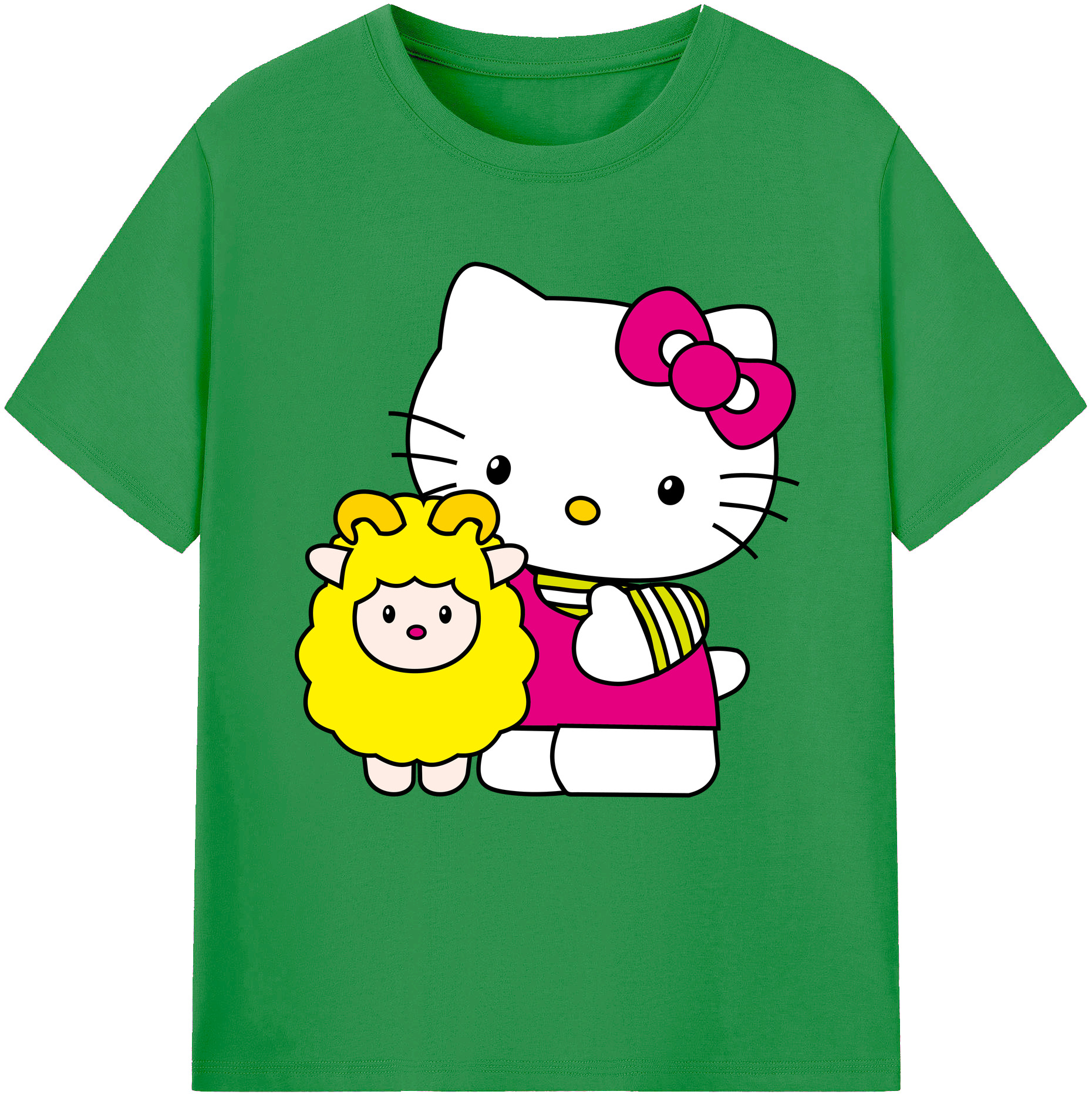 （画像用） Hello Kitty ハローキティ レディースカジュアルプリントTシャツ（綿100％）