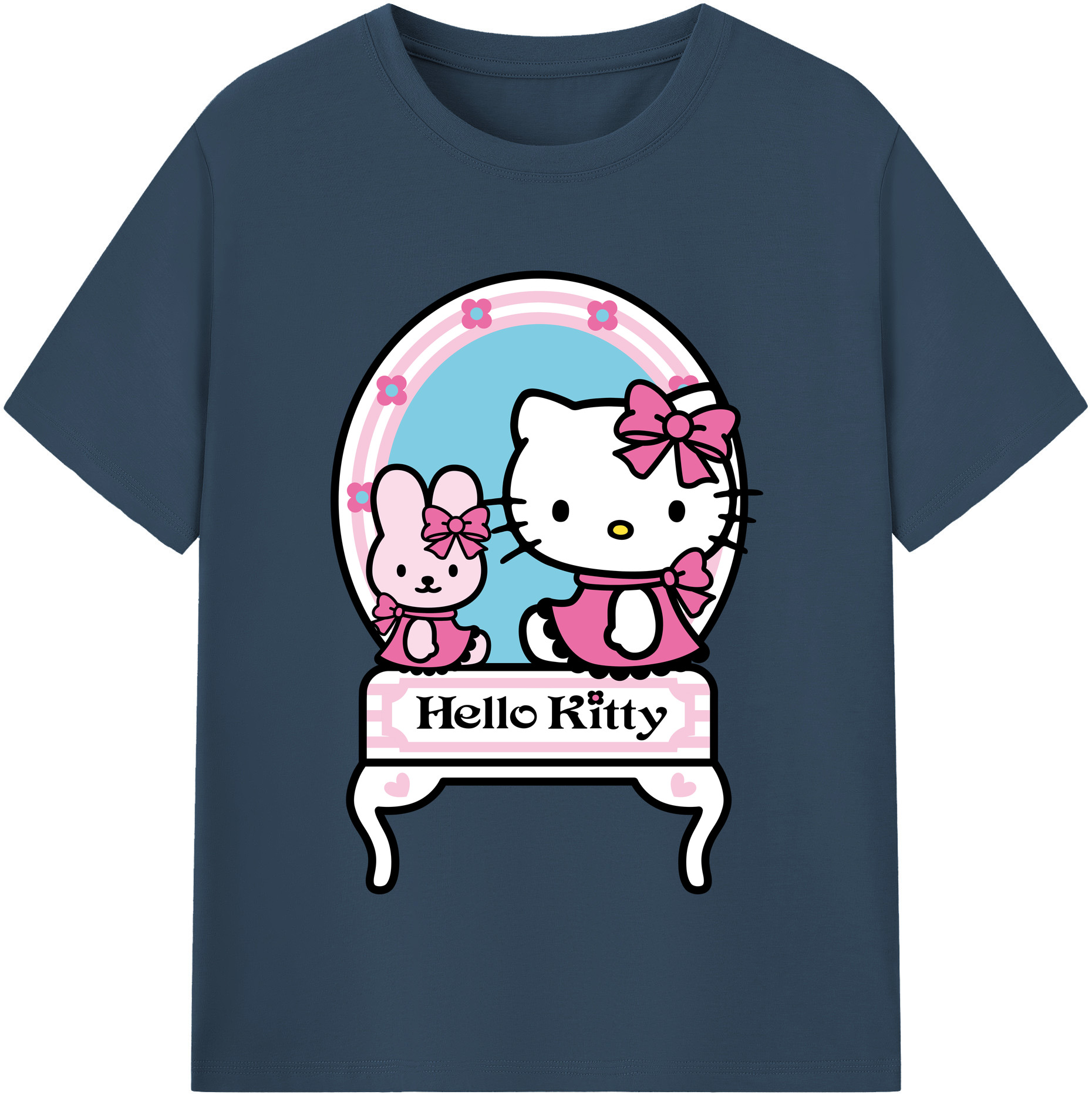 （画像用） Hello Kitty ハローキティ レディースカジュアルプリントTシャツ（綿100％）