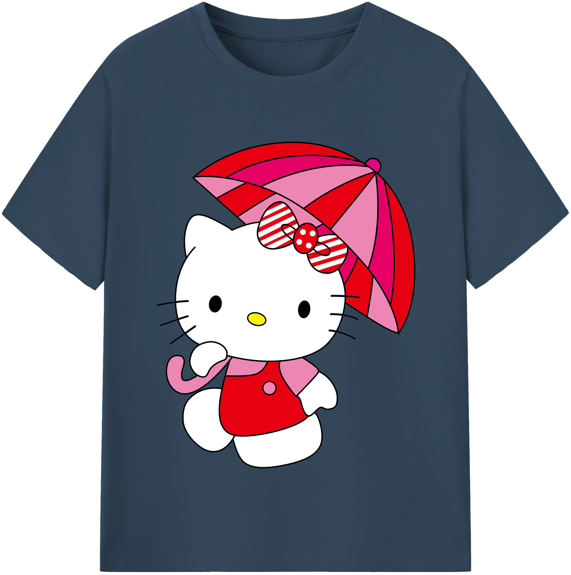 （画像用） Hello Kitty ハローキティ レディースカジュアルプリントTシャツ（綿100％）