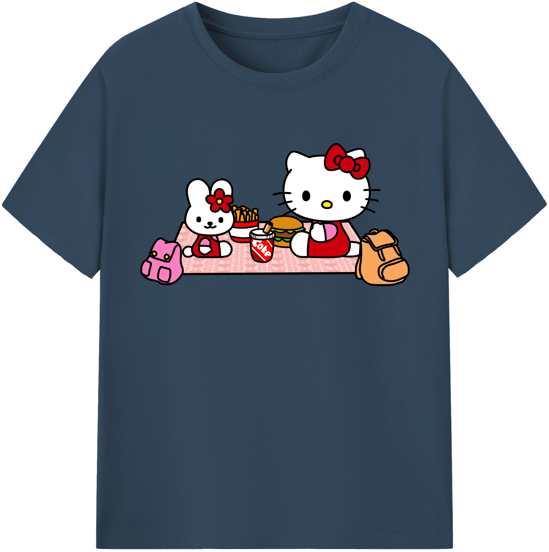 （画像用） Hello Kitty ハローキティ レディースカジュアルプリントTシャツ（綿100％）