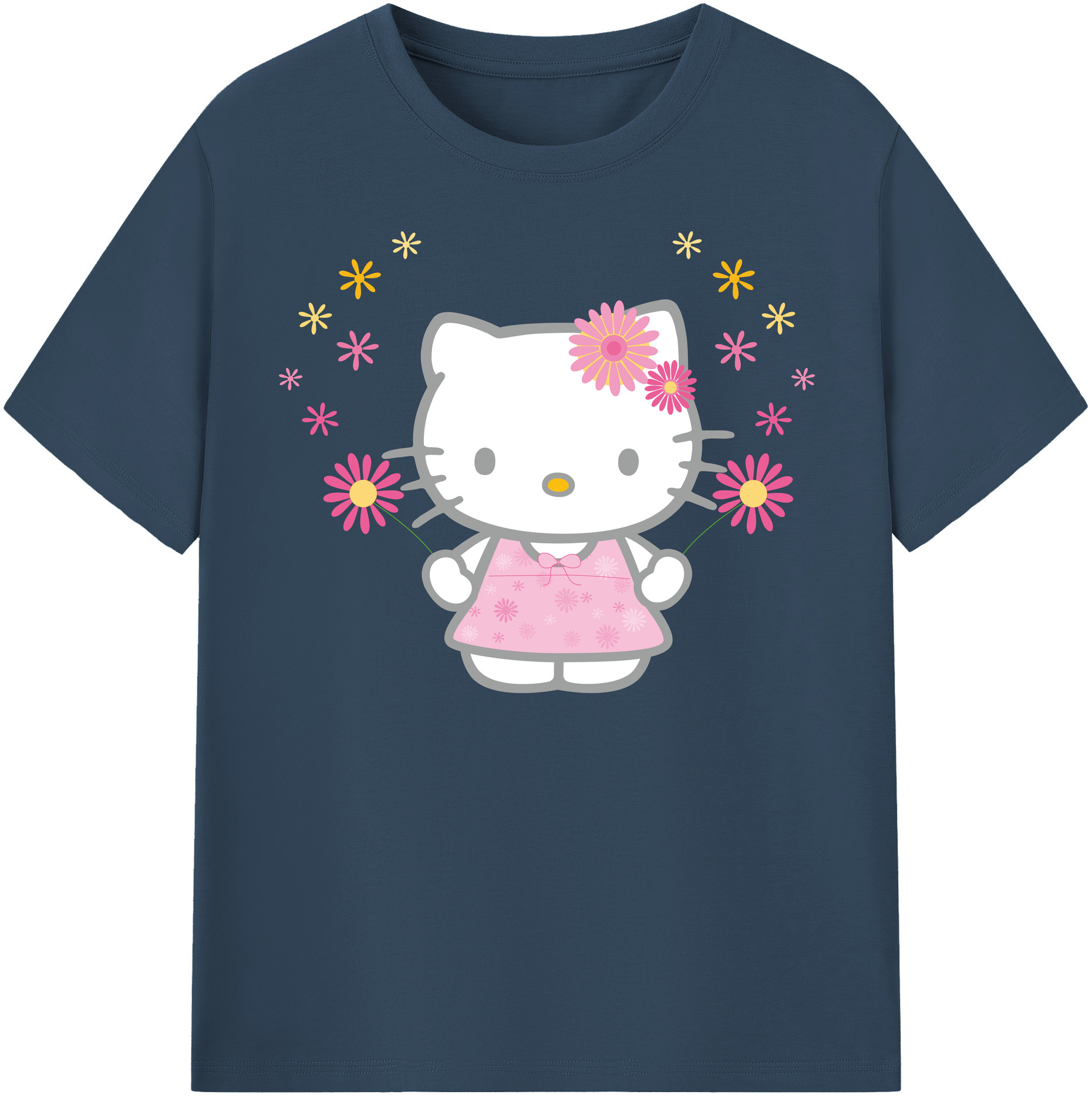 （画像用） Hello Kitty ハローキティ レディースカジュアルプリントTシャツ（綿100％）