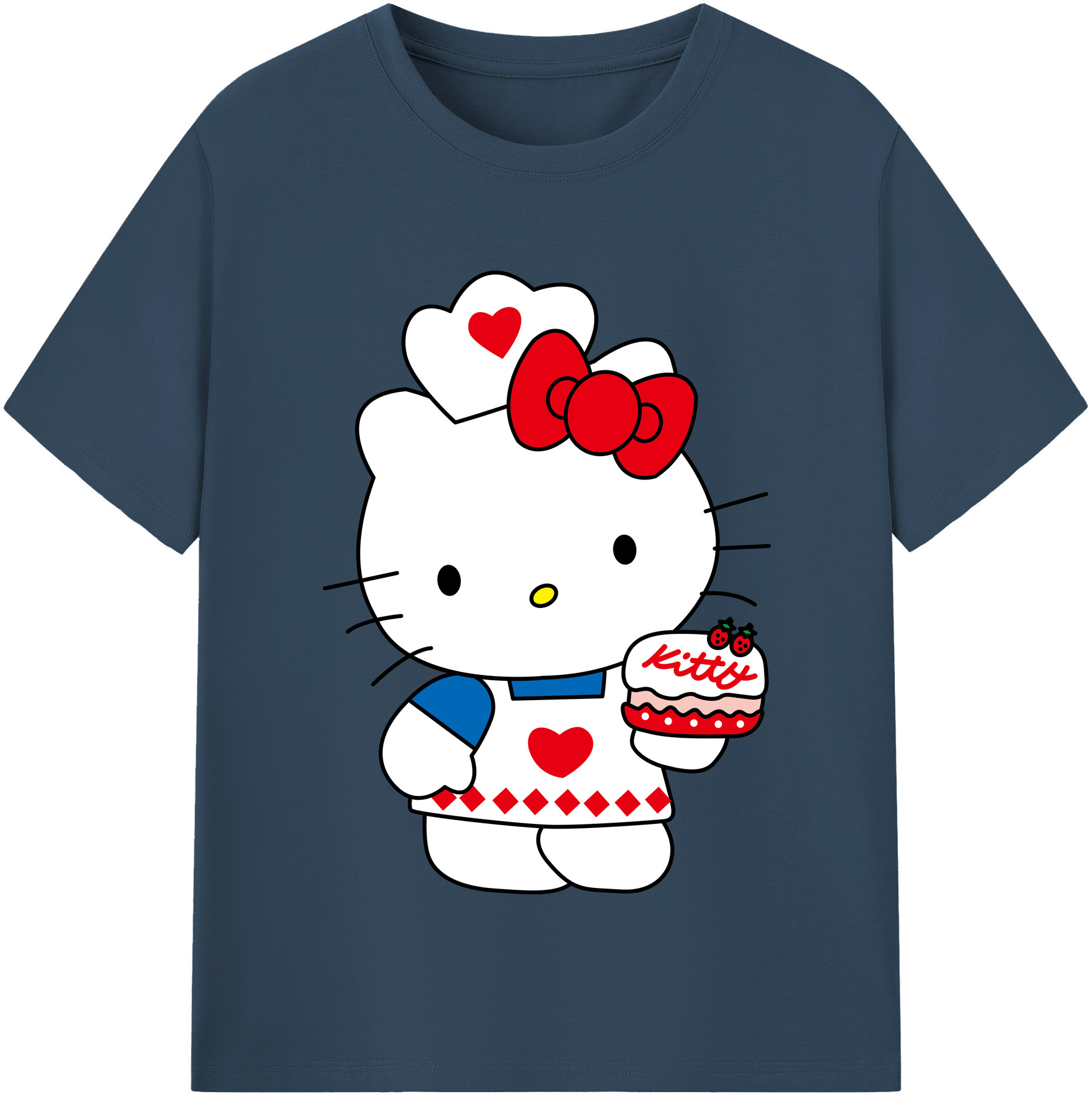 （画像用） Hello Kitty ハローキティ レディースカジュアルプリントTシャツ（綿100％）