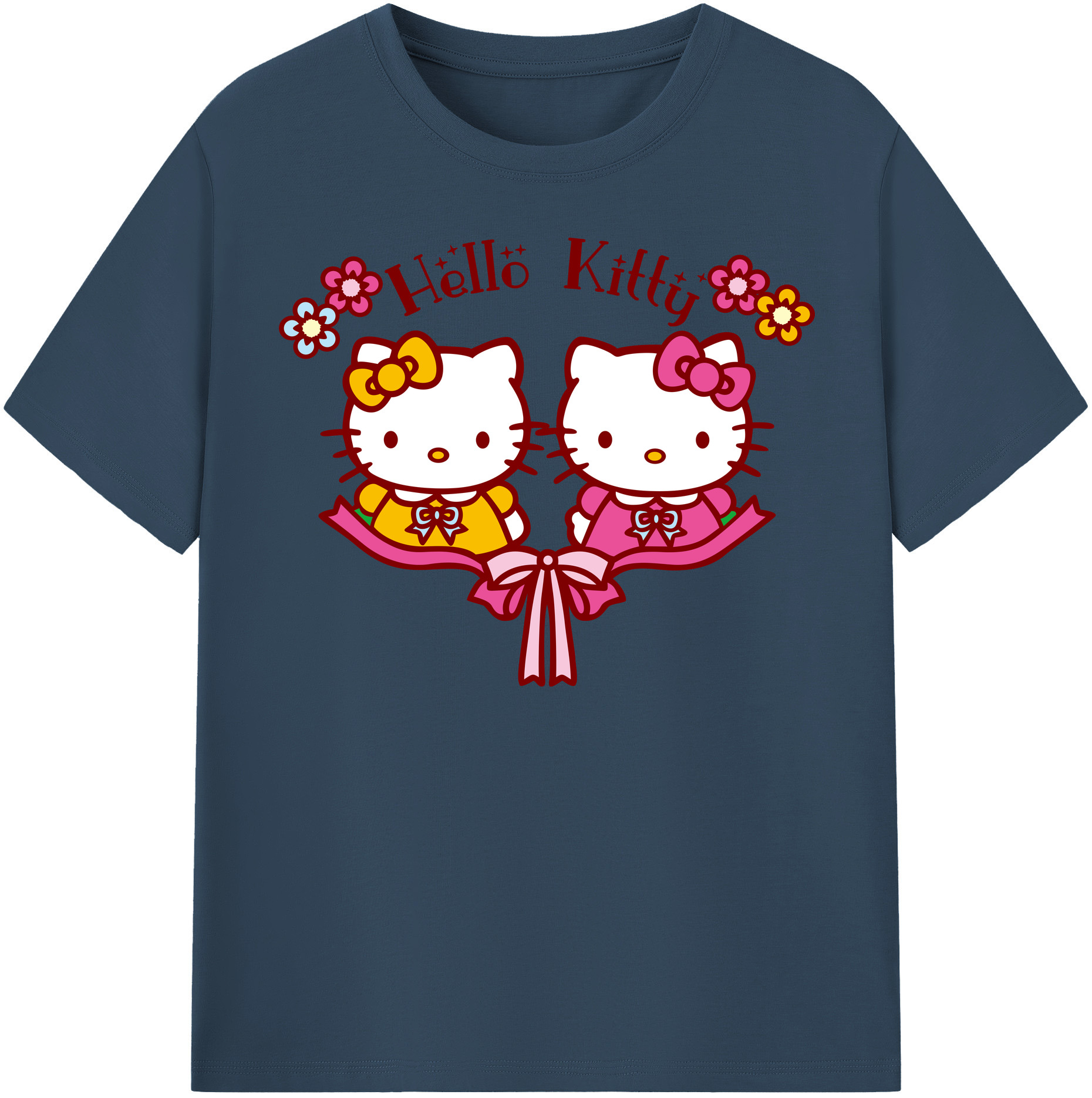 （画像用） Hello Kitty ハローキティ レディースカジュアルプリントTシャツ（綿100％）