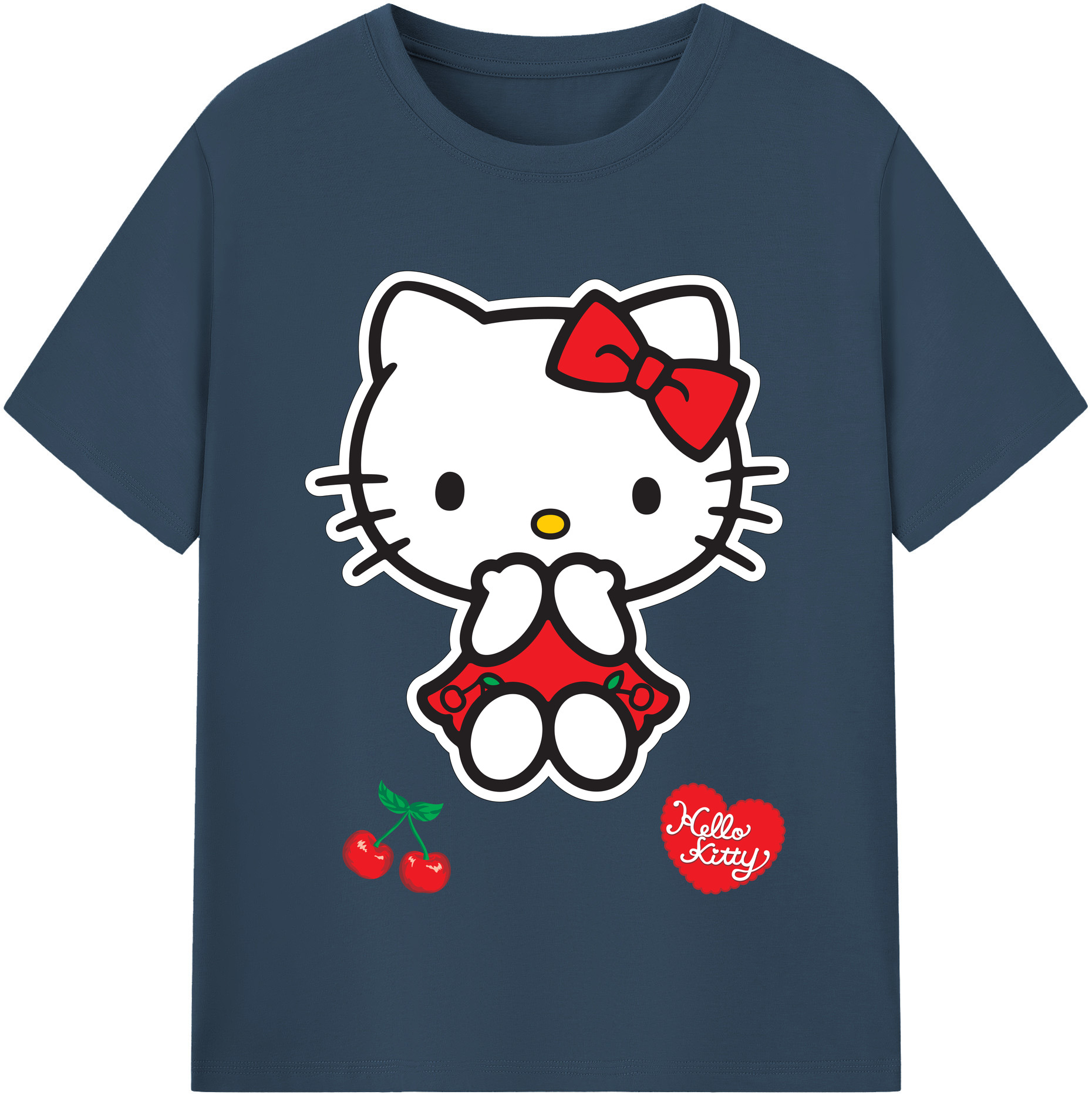 （画像用） Hello Kitty ハローキティ レディースカジュアルプリントTシャツ（綿100％）