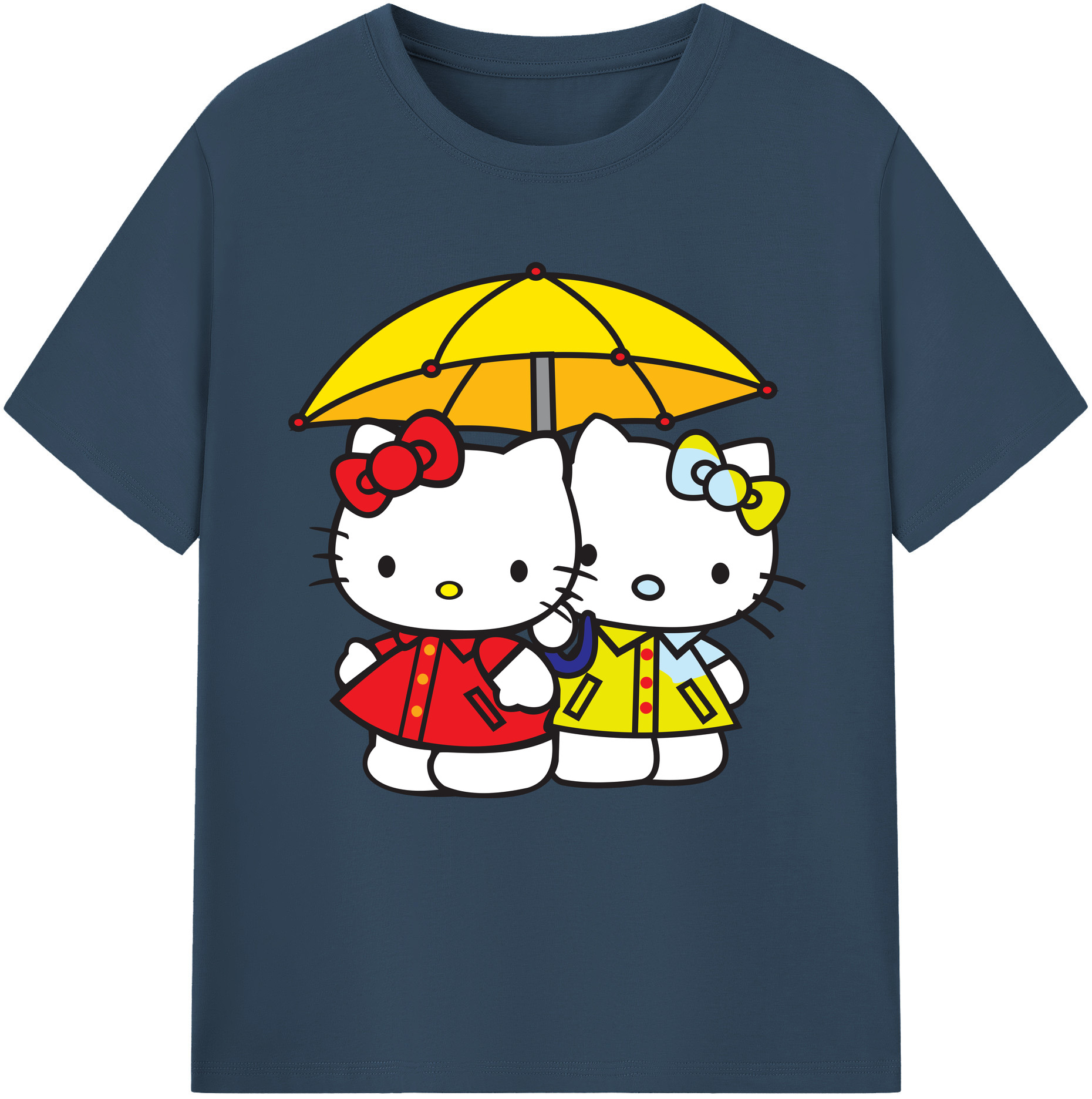 （画像用） Hello Kitty ハローキティ レディースカジュアルプリントTシャツ（綿100％）