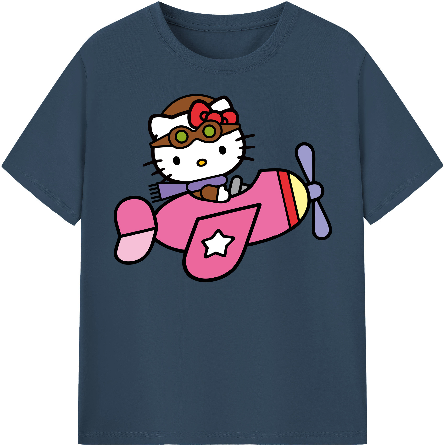 （画像用） Hello Kitty ハローキティ レディースカジュアルプリントTシャツ（綿100％）