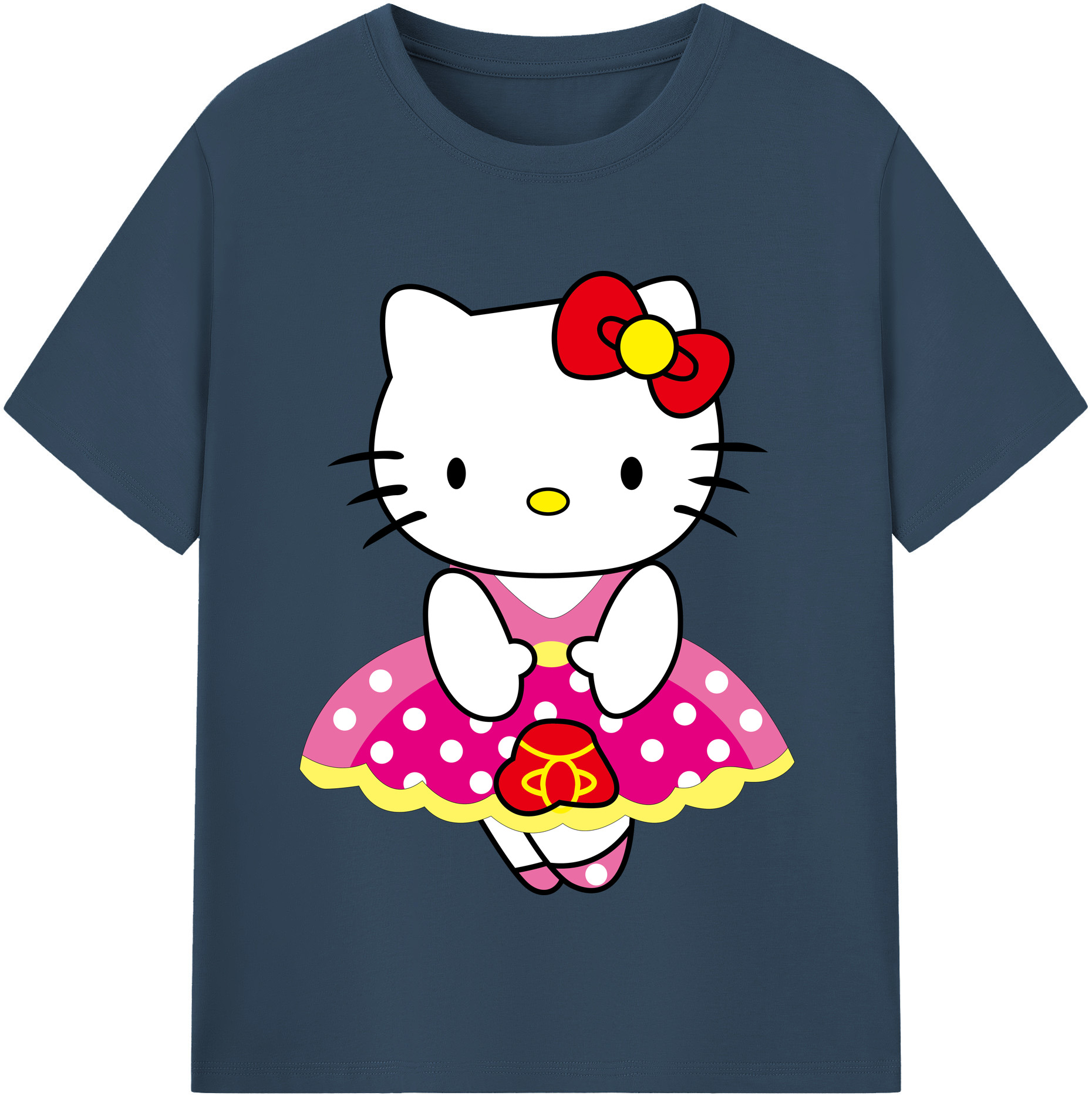 （画像用） Hello Kitty ハローキティ レディースカジュアルプリントTシャツ（綿100％）