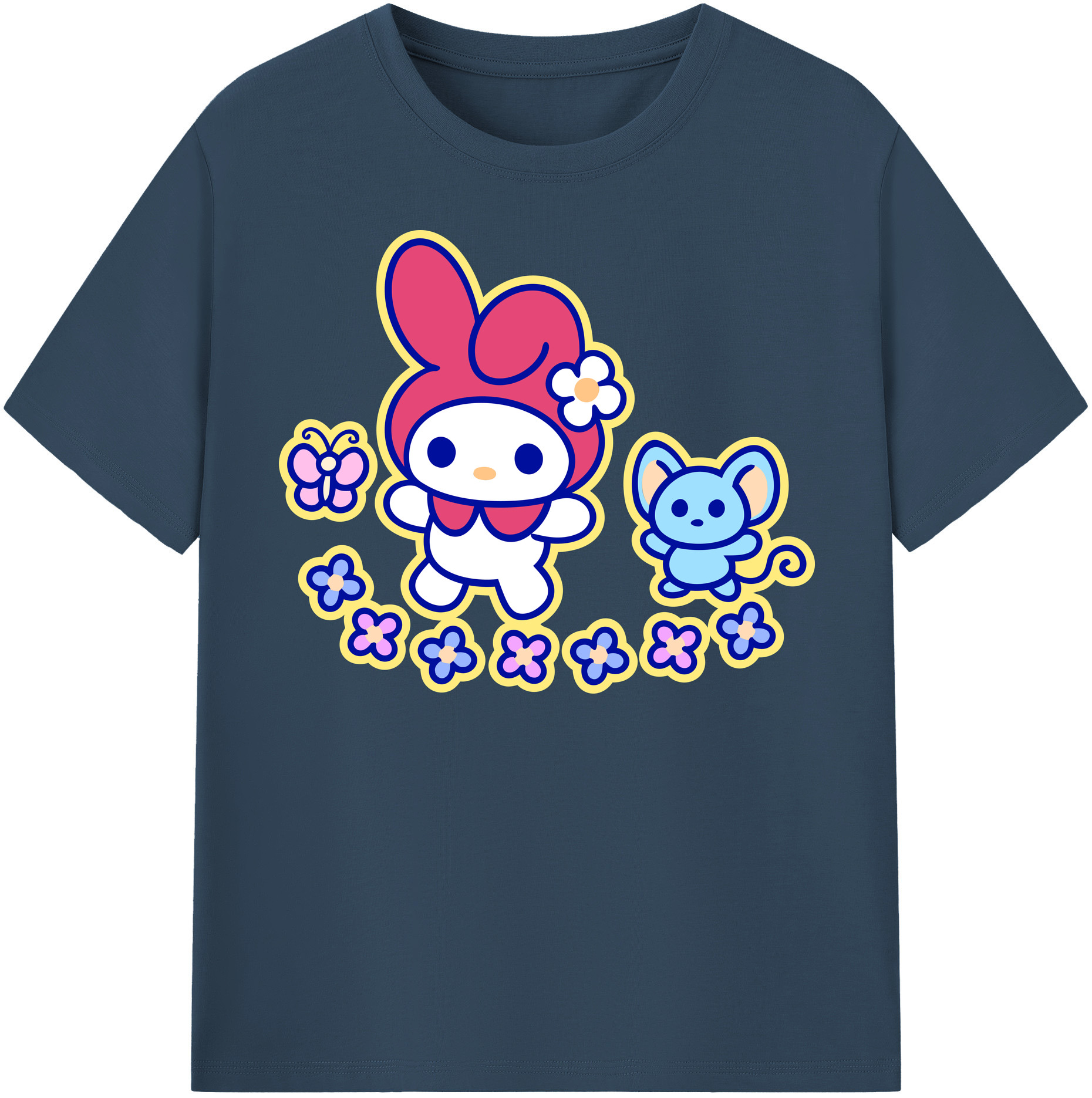 （画像用） Hello Kitty ハローキティ レディースカジュアルプリントTシャツ（綿100％）