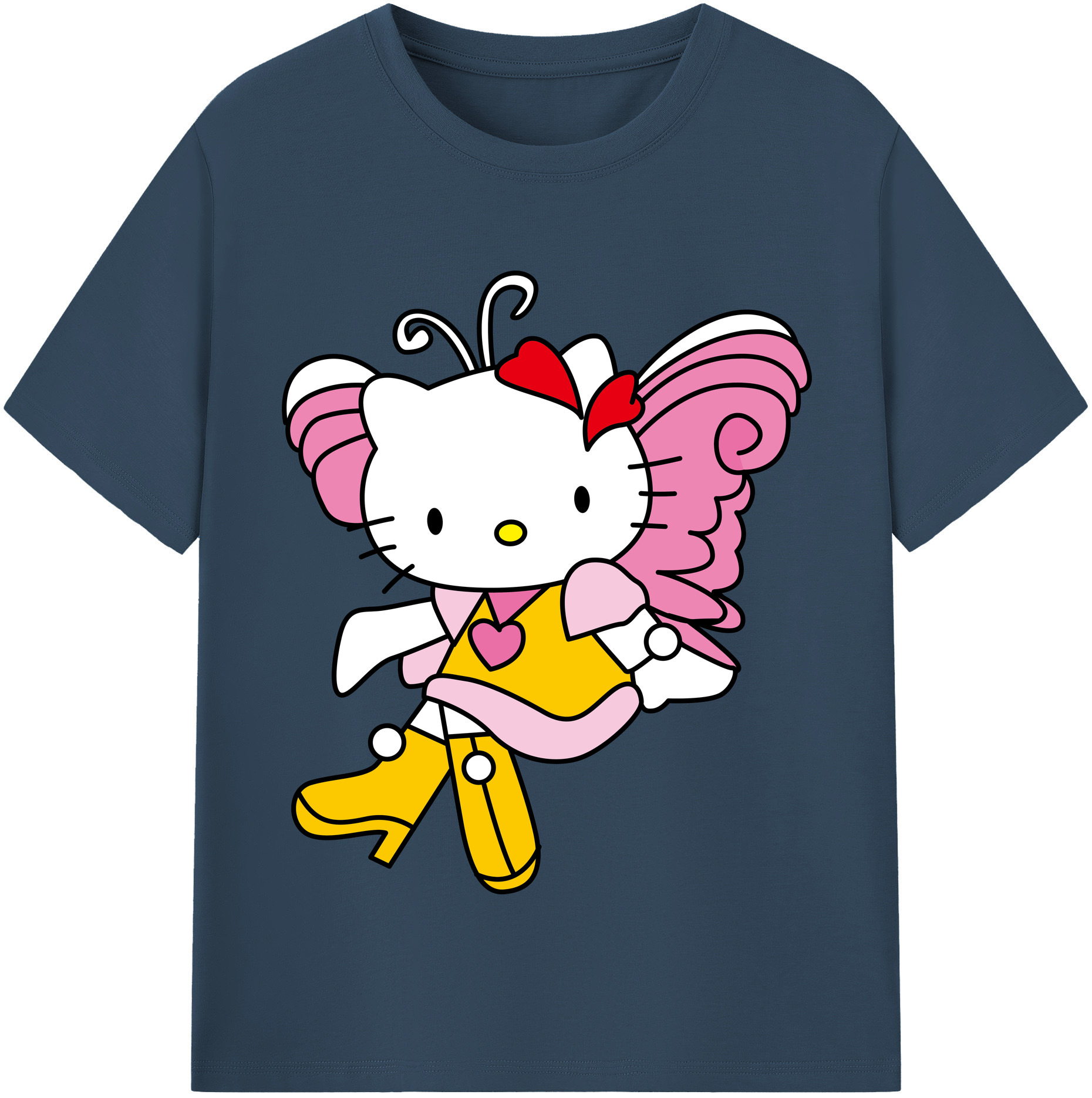 （画像用） Hello Kitty ハローキティ レディースカジュアルプリントTシャツ（綿100％）