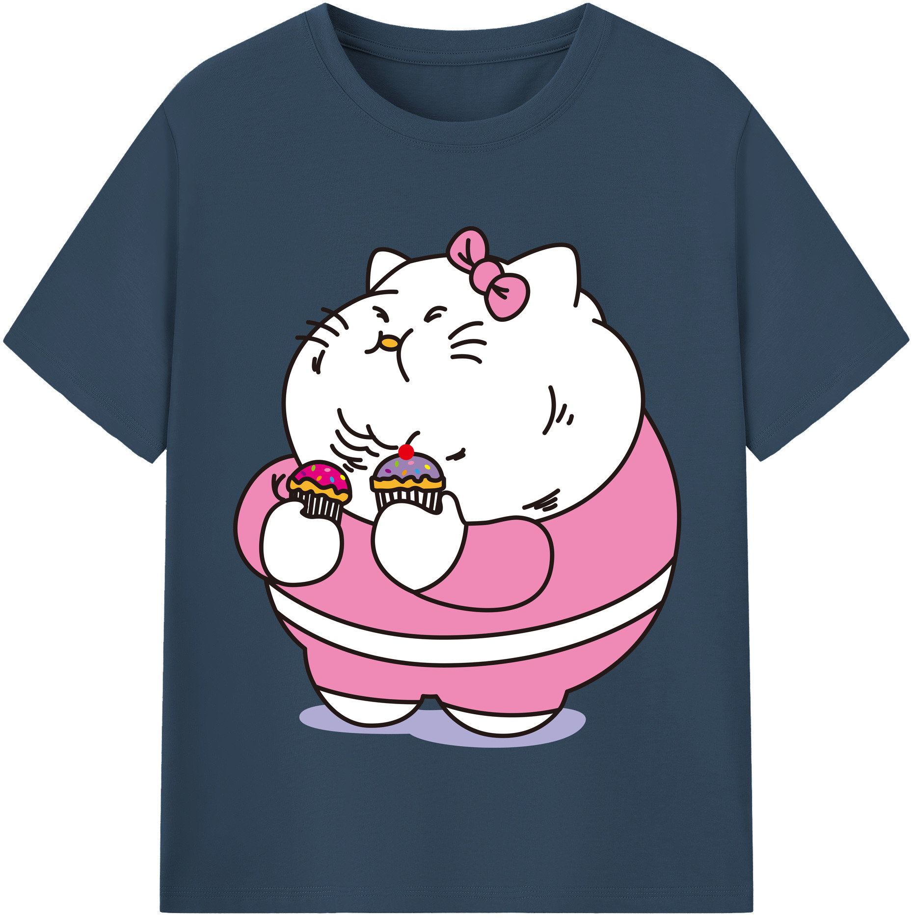 （画像用） Hello Kitty ハローキティ レディースカジュアルプリントTシャツ（綿100％）
