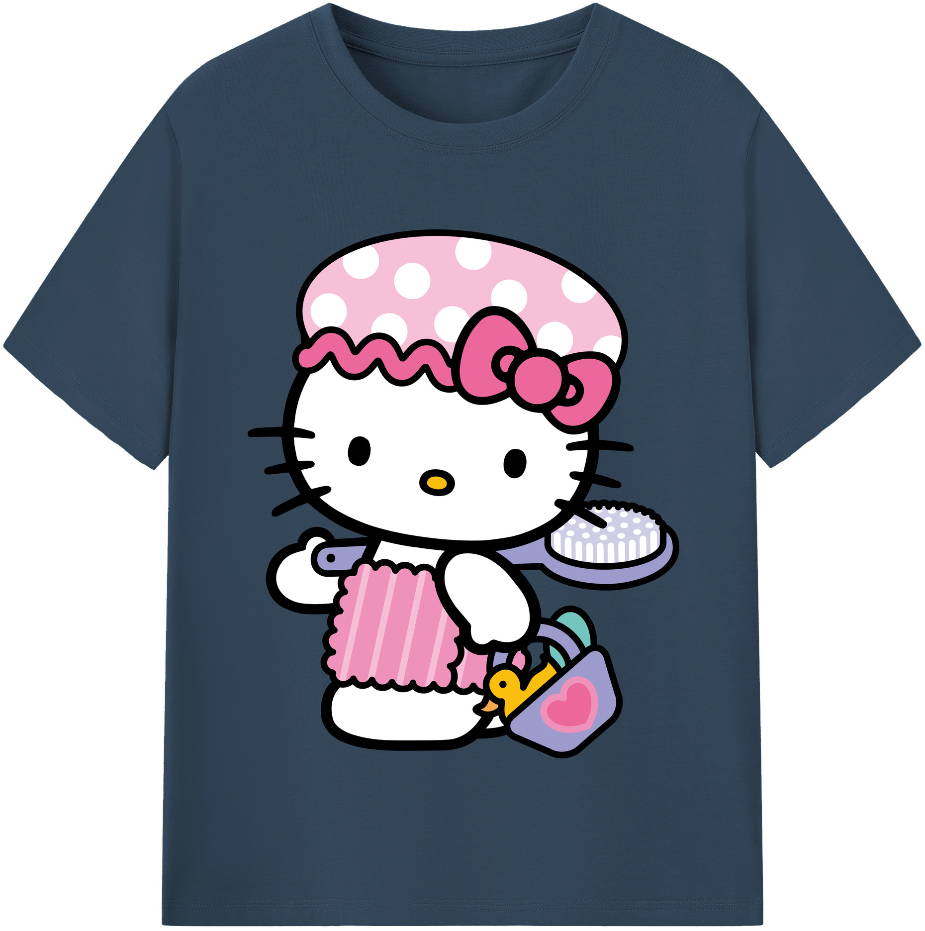 （画像用） Hello Kitty ハローキティ レディースカジュアルプリントTシャツ（綿100％）