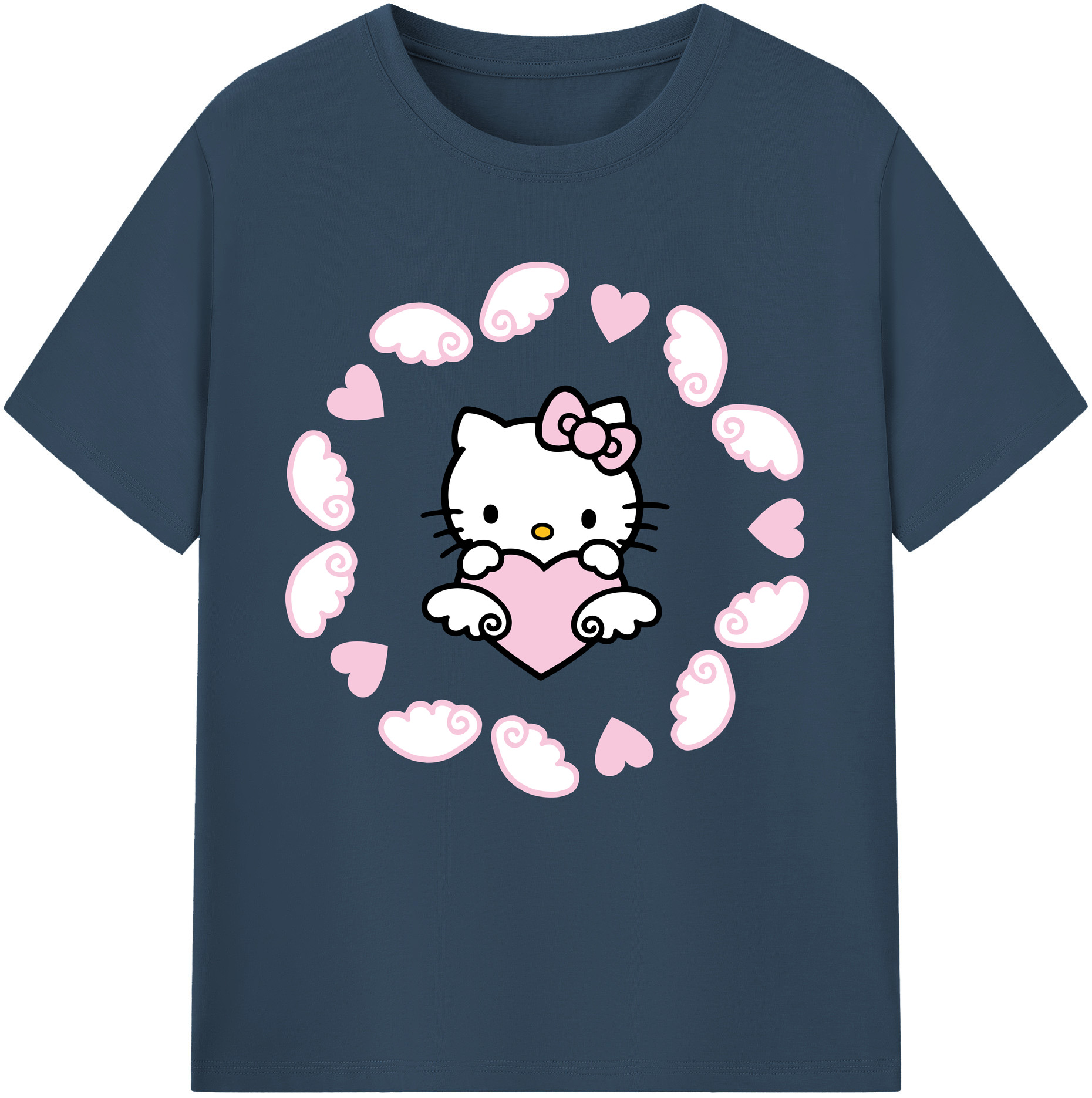 （画像用） Hello Kitty ハローキティ レディースカジュアルプリントTシャツ（綿100％）