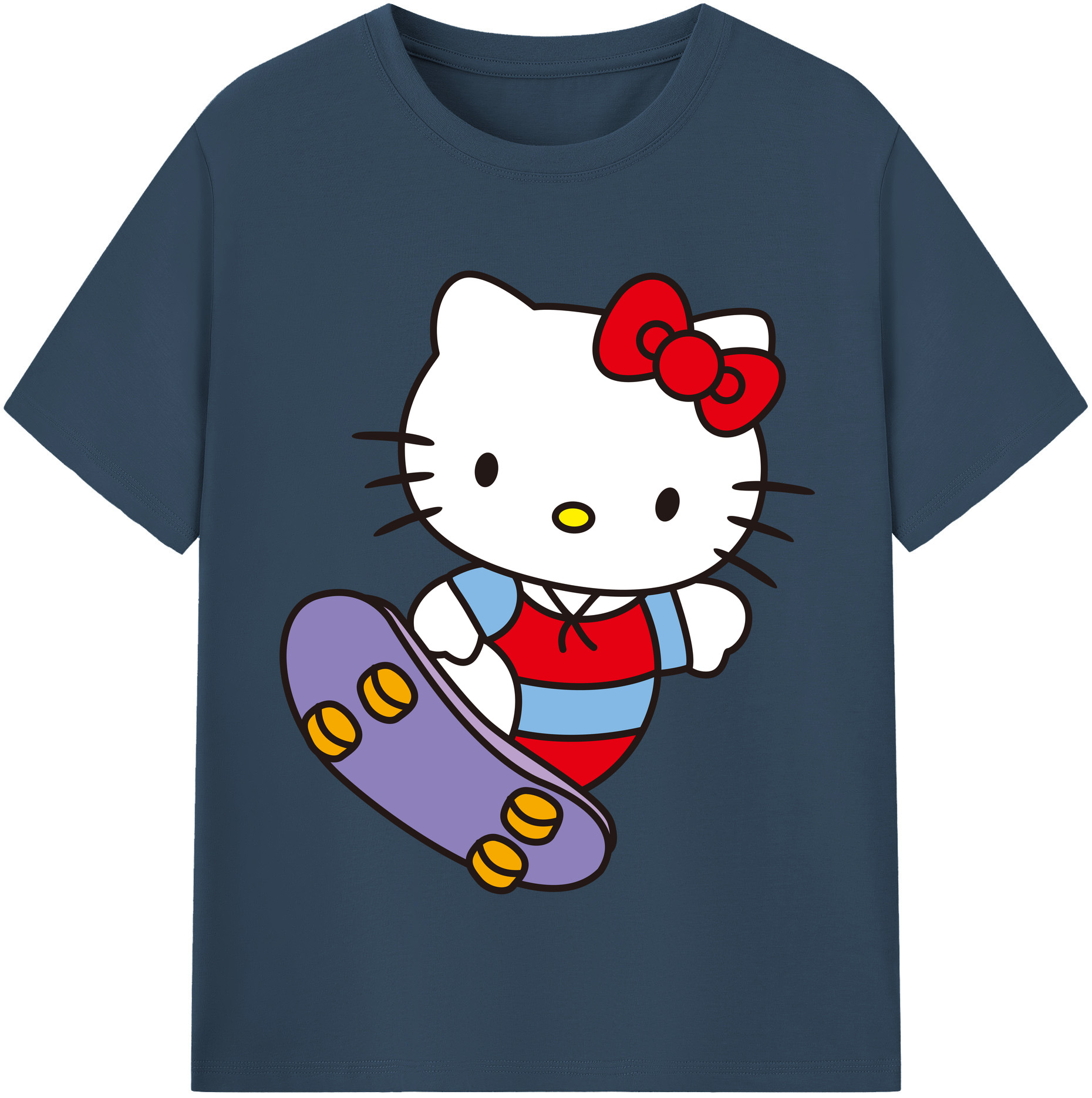 （画像用） Hello Kitty ハローキティ レディースカジュアルプリントTシャツ（綿100％）