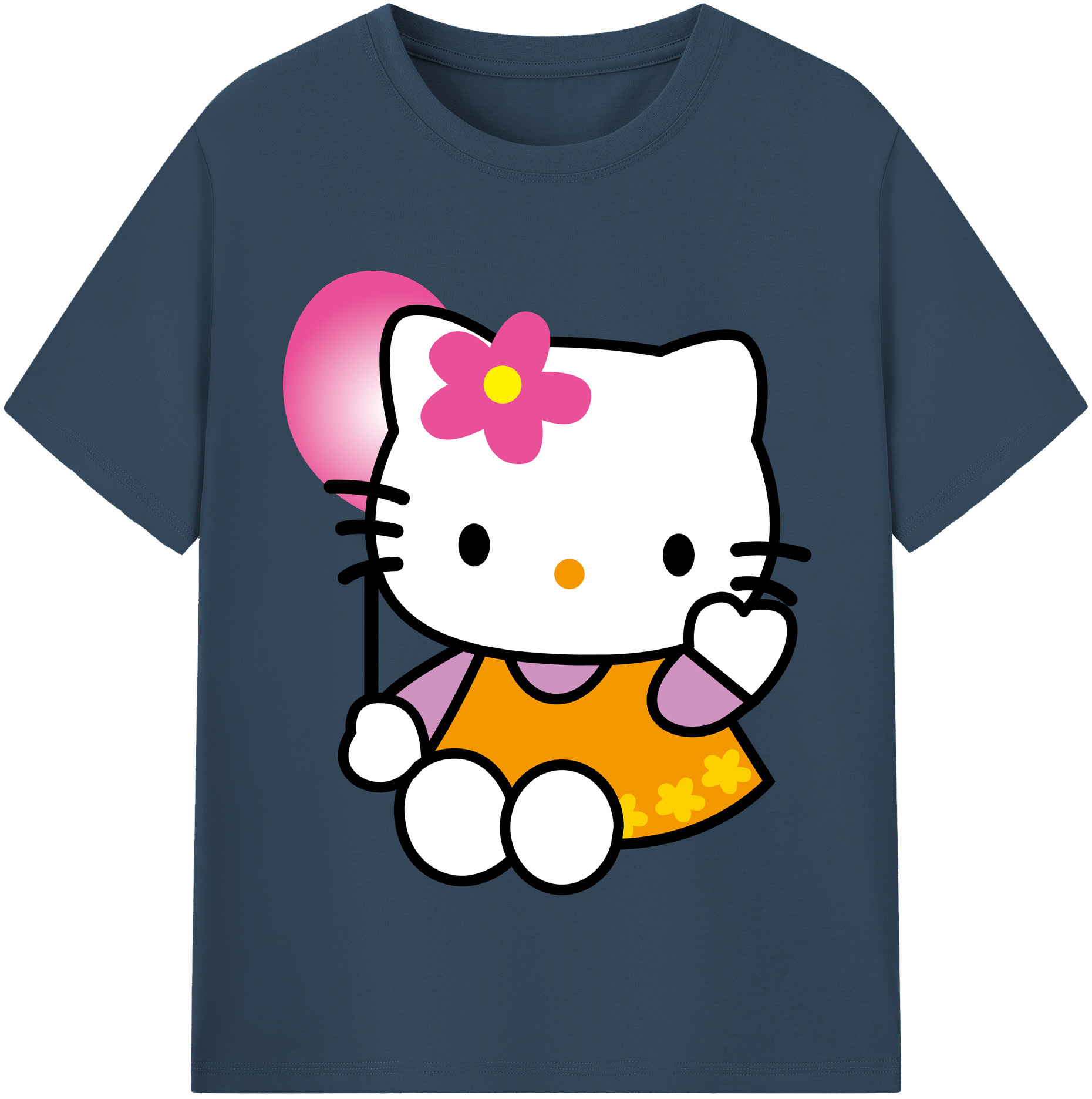 （画像用） Hello Kitty ハローキティ レディースカジュアルプリントTシャツ（綿100％）