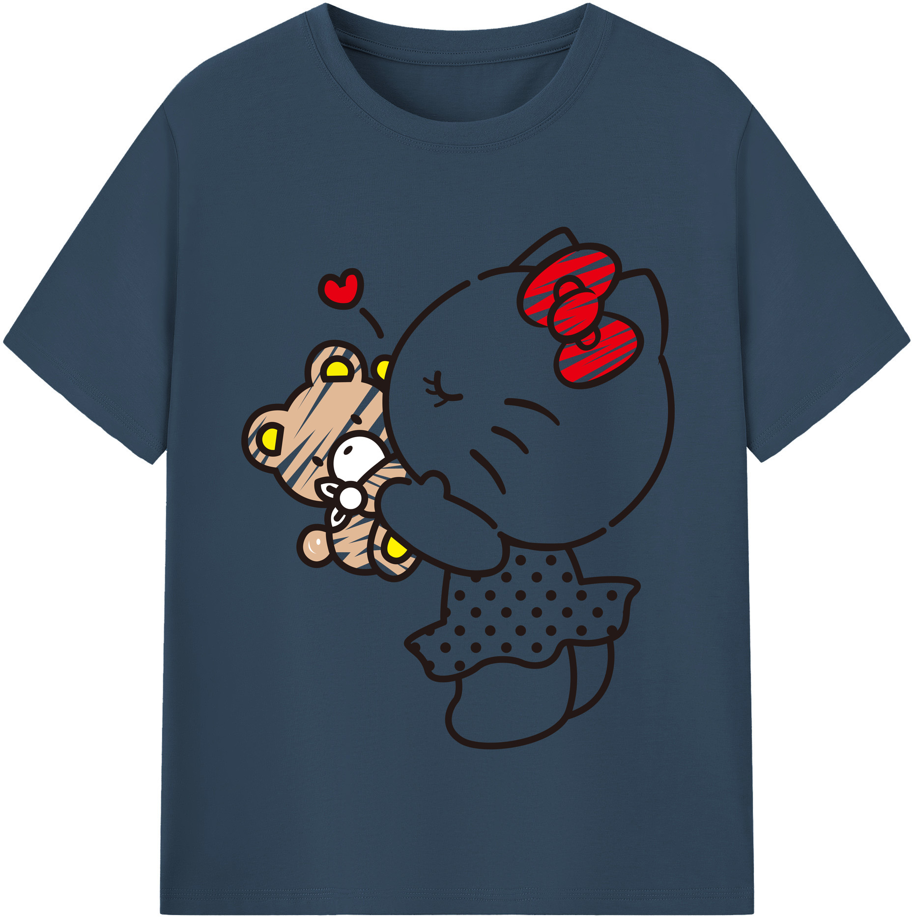 （画像用） Hello Kitty ハローキティ レディースカジュアルプリントTシャツ（綿100％）