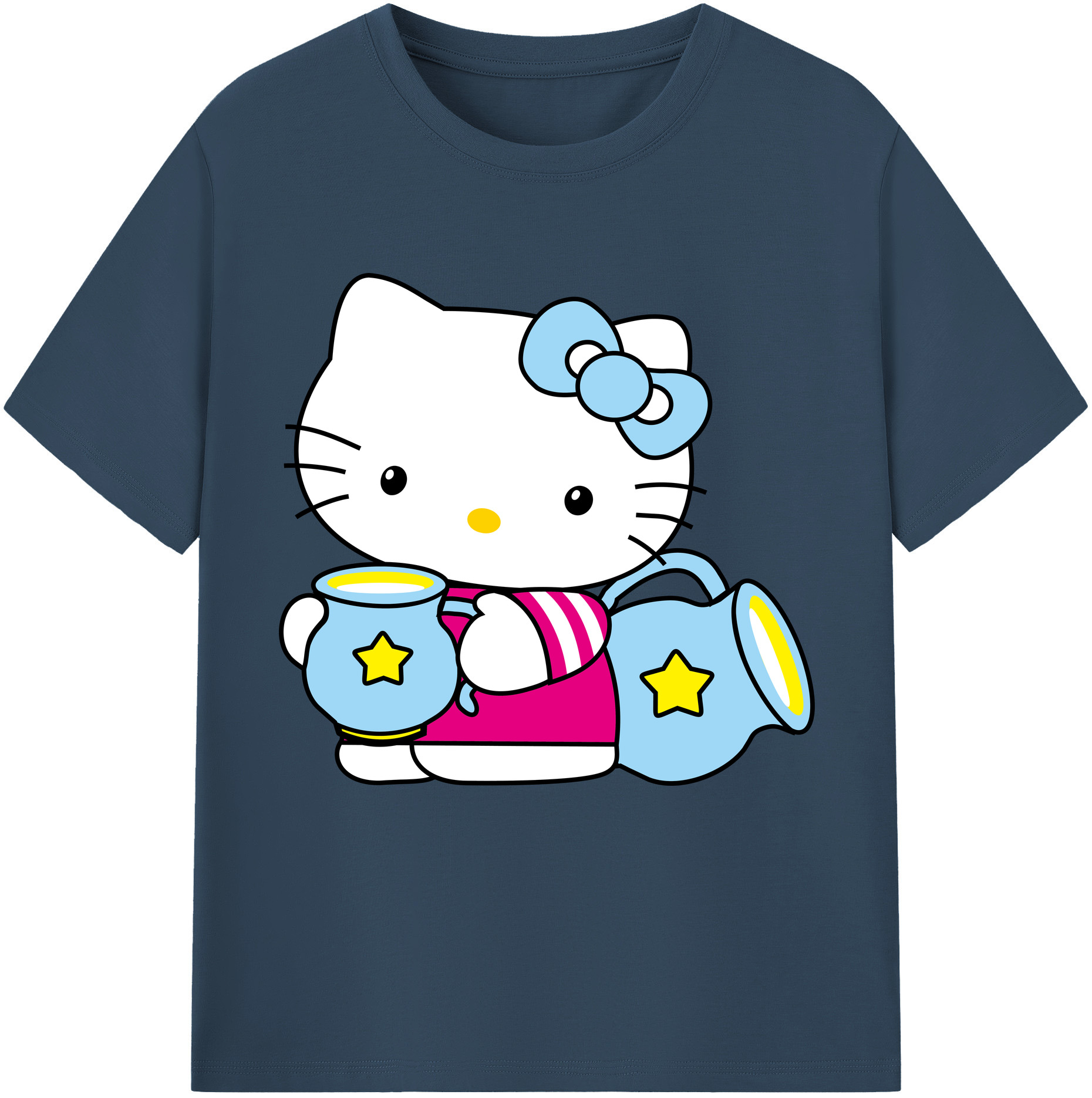 （画像用） Hello Kitty ハローキティ レディースカジュアルプリントTシャツ（綿100％）