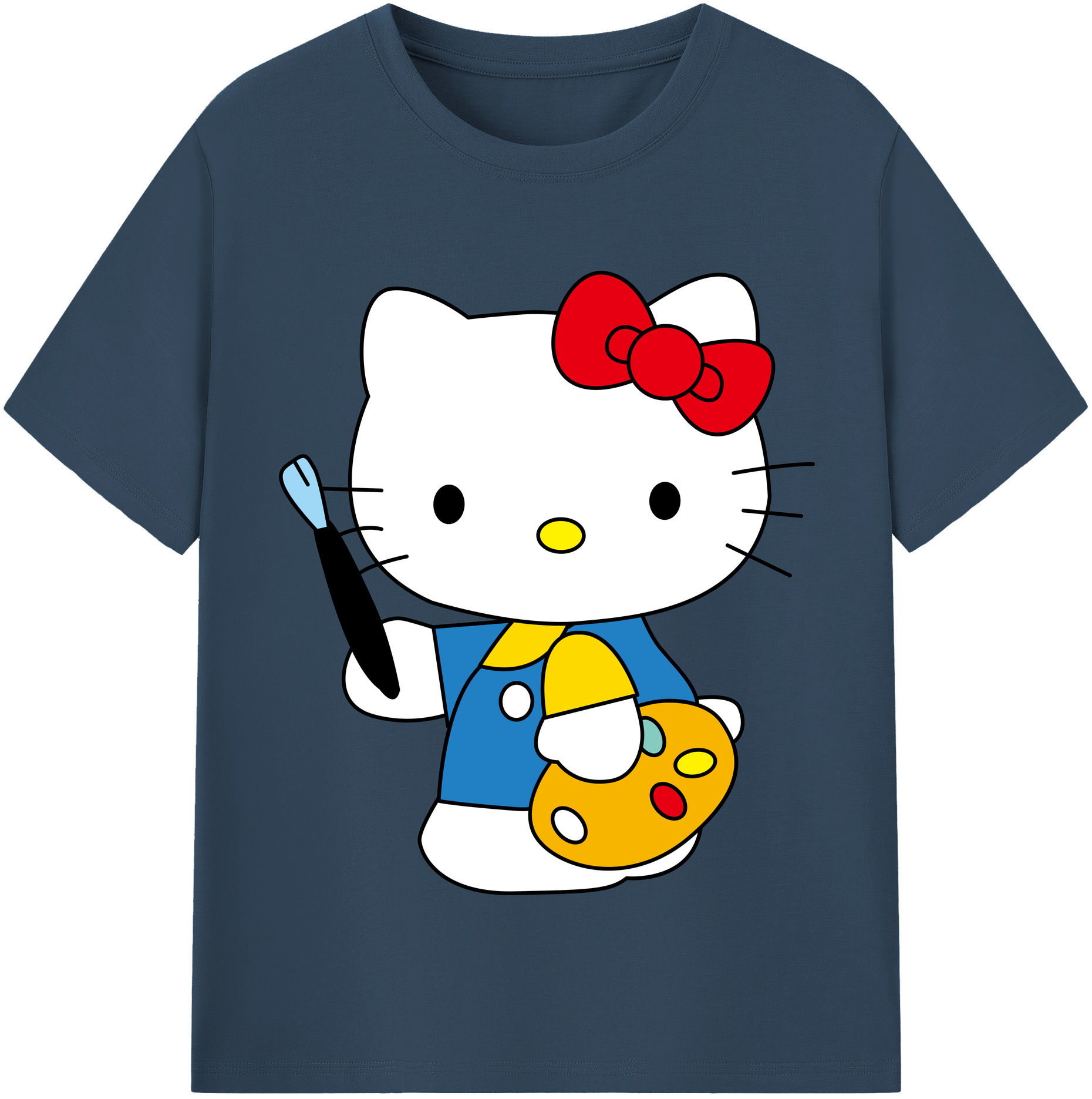 （画像用） Hello Kitty ハローキティ レディースカジュアルプリントTシャツ（綿100％）