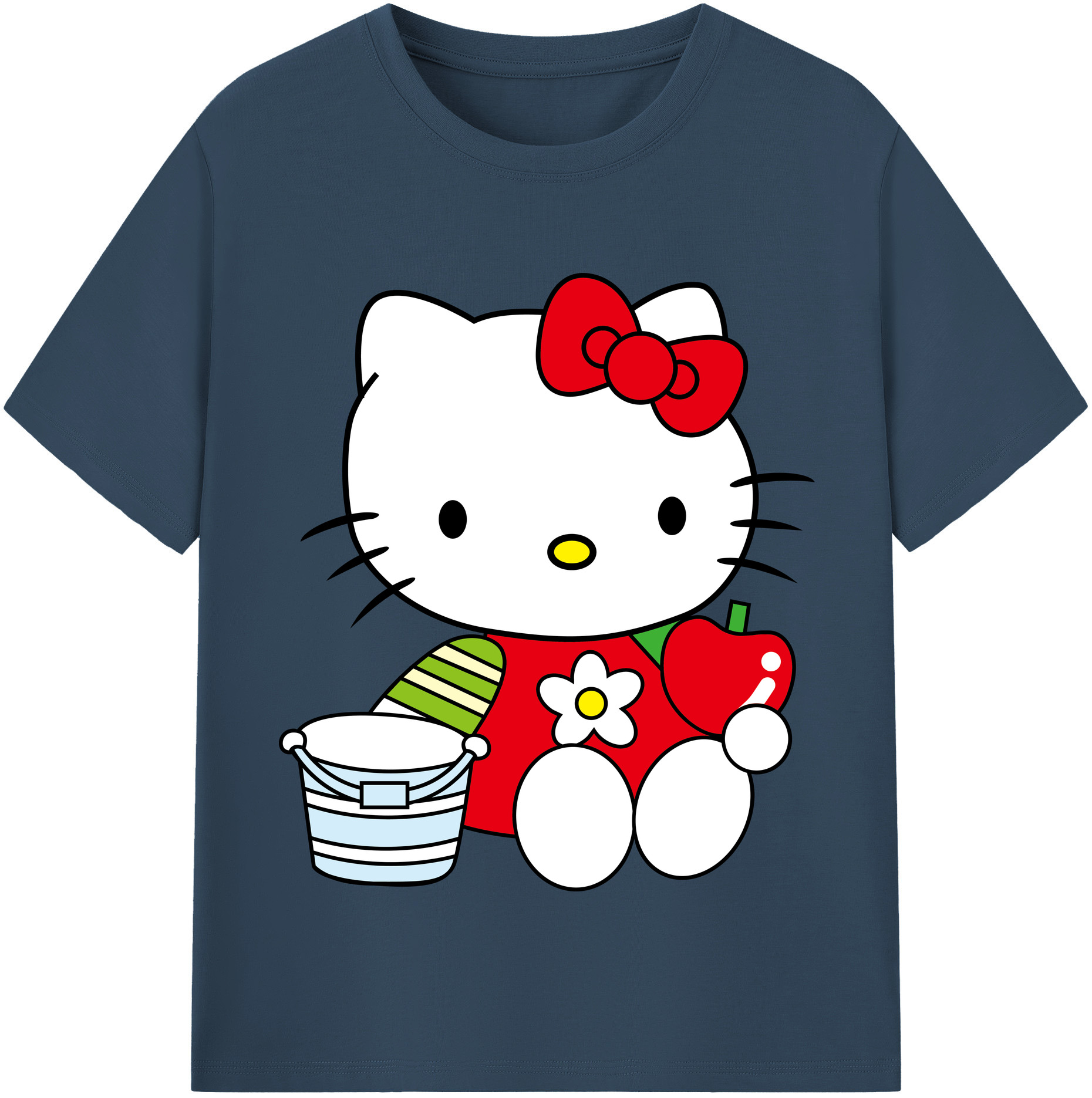（画像用） Hello Kitty ハローキティ レディースカジュアルプリントTシャツ（綿100％）
