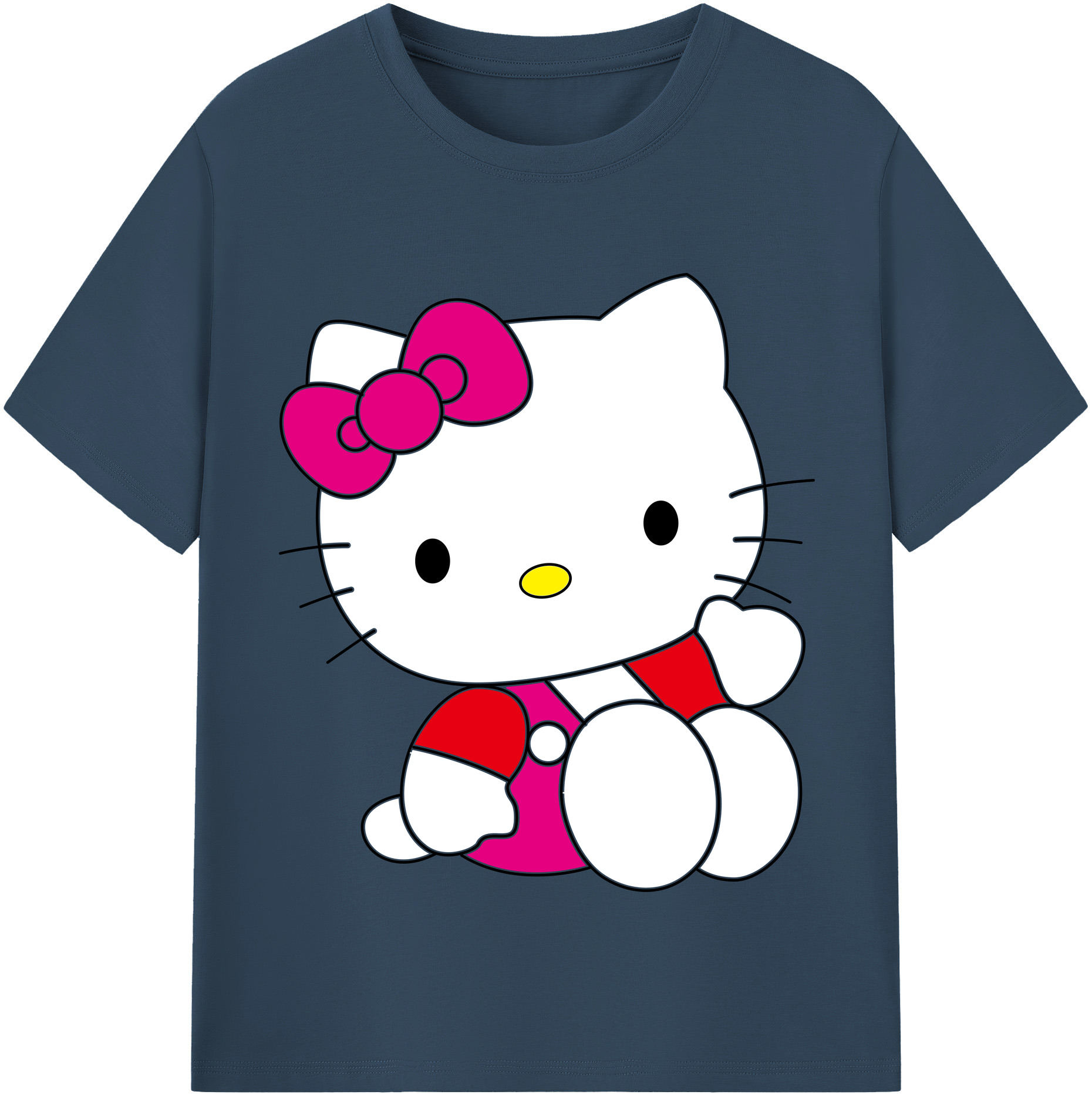 （画像用） Hello Kitty ハローキティ レディースカジュアルプリントTシャツ（綿100％）