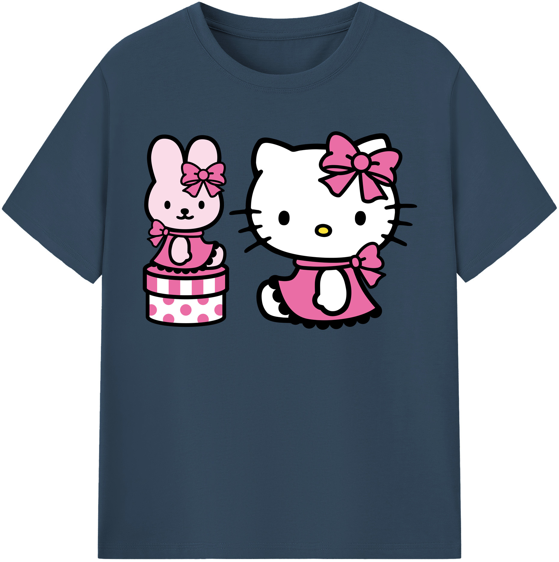 （画像用） Hello Kitty ハローキティ レディースカジュアルプリントTシャツ（綿100％）