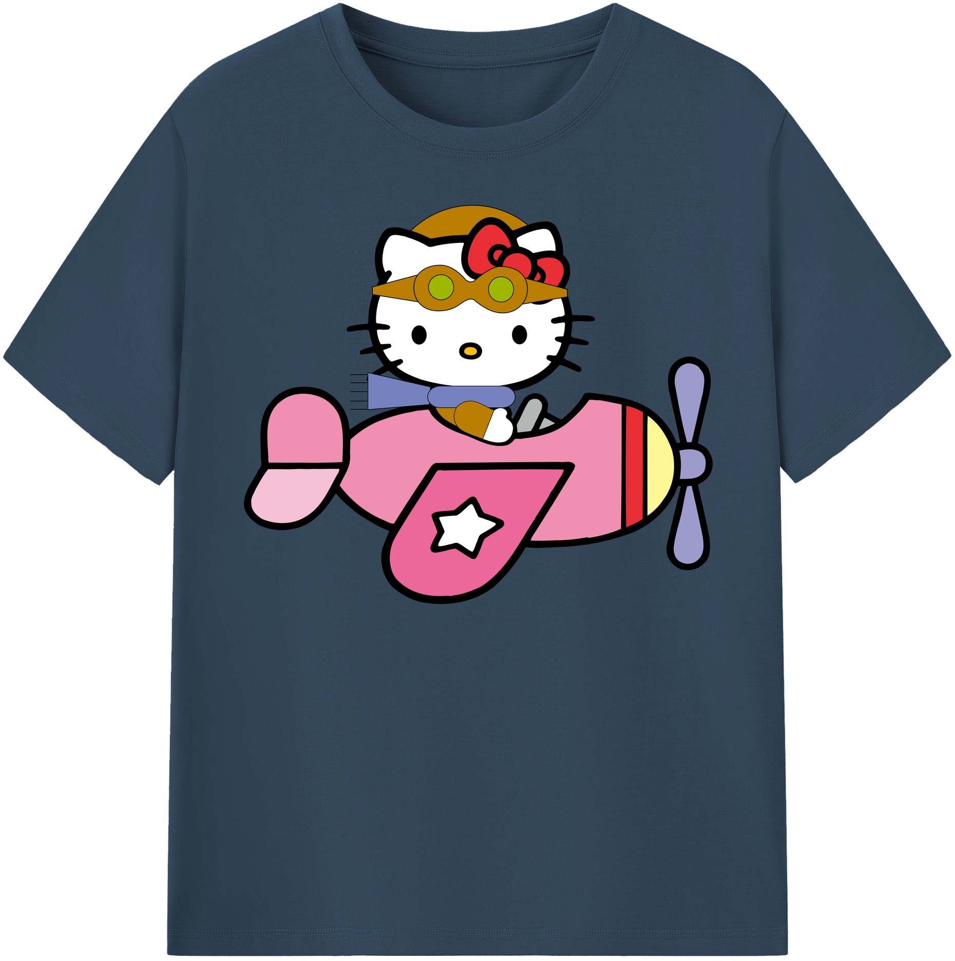 （画像用） Hello Kitty ハローキティ レディースカジュアルプリントTシャツ（綿100％）