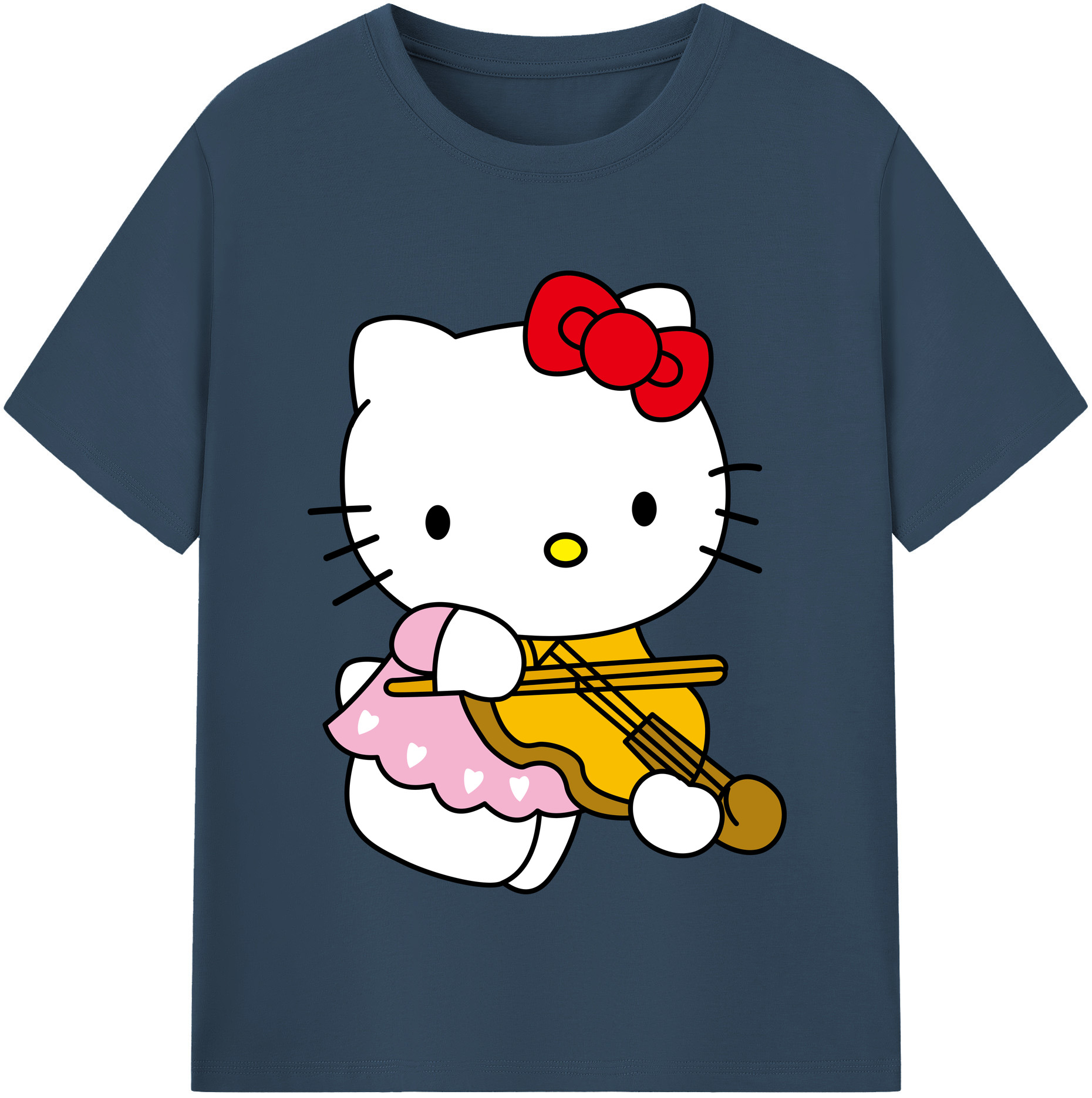 （画像用） Hello Kitty ハローキティ レディースカジュアルプリントTシャツ（綿100％）
