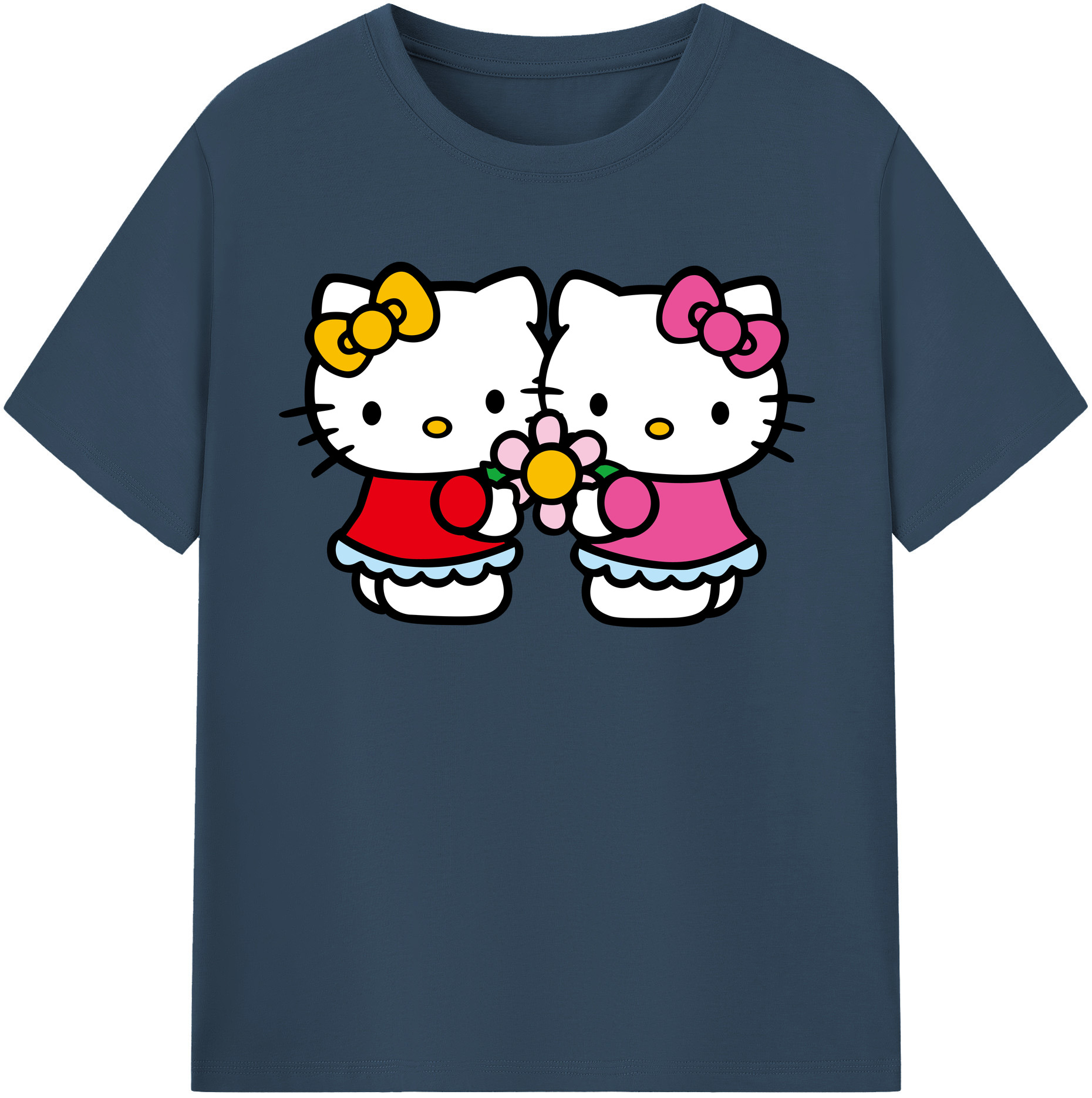 （画像用） Hello Kitty ハローキティ レディースカジュアルプリントTシャツ（綿100％）