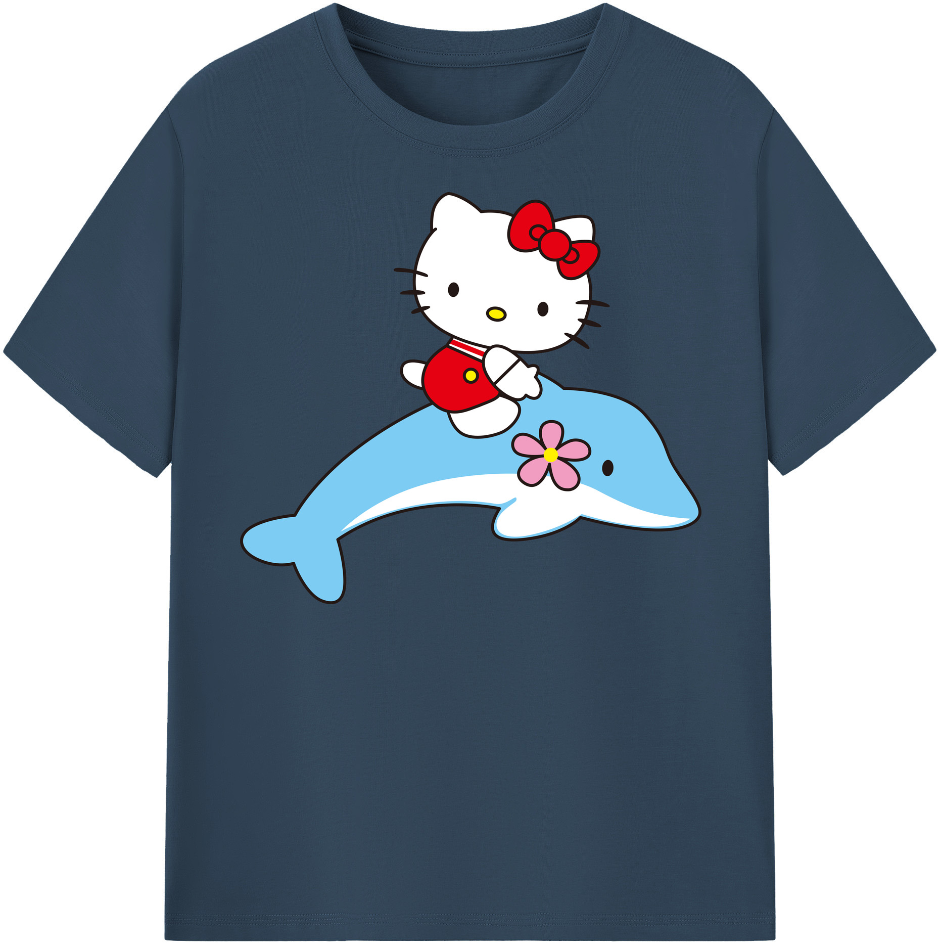 （画像用） Hello Kitty ハローキティ レディースカジュアルプリントTシャツ（綿100％）