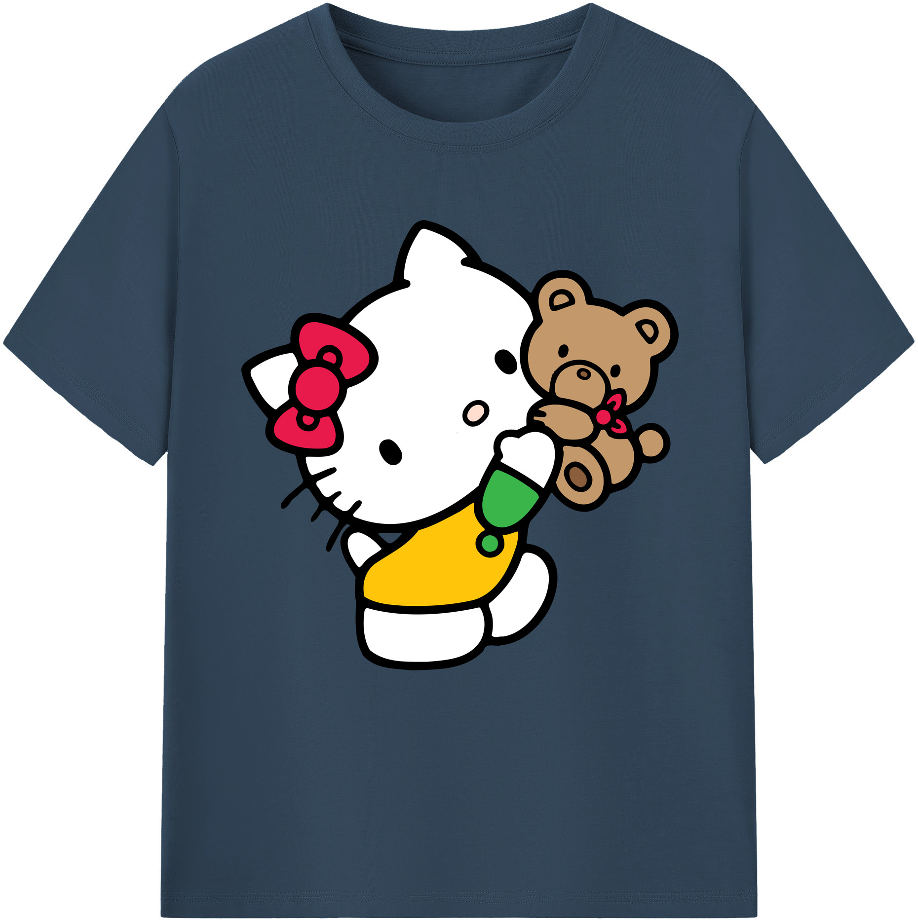 （画像用） Hello Kitty ハローキティ レディースカジュアルプリントTシャツ（綿100％）