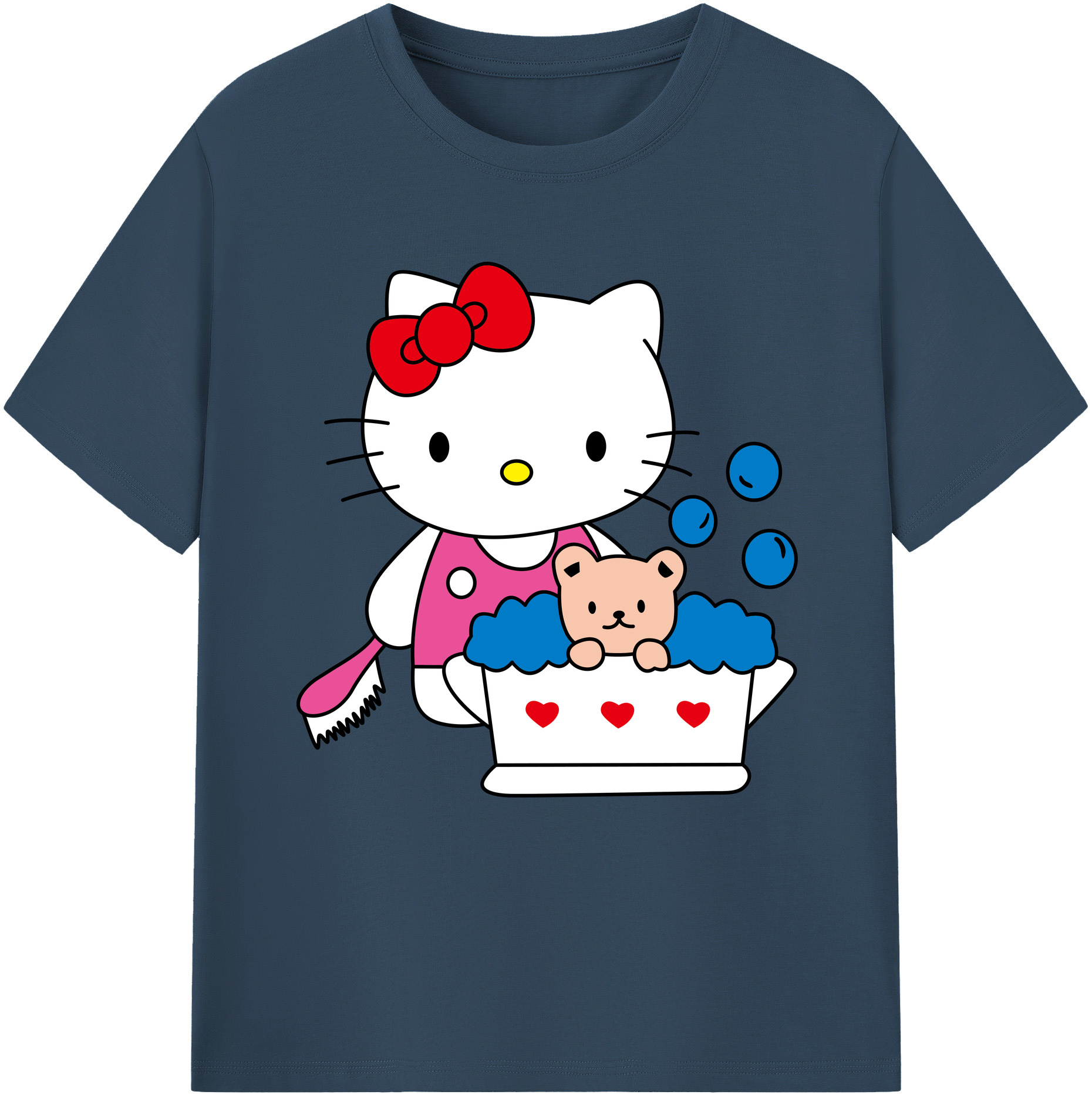 （画像用） Hello Kitty ハローキティ レディースカジュアルプリントTシャツ（綿100％）