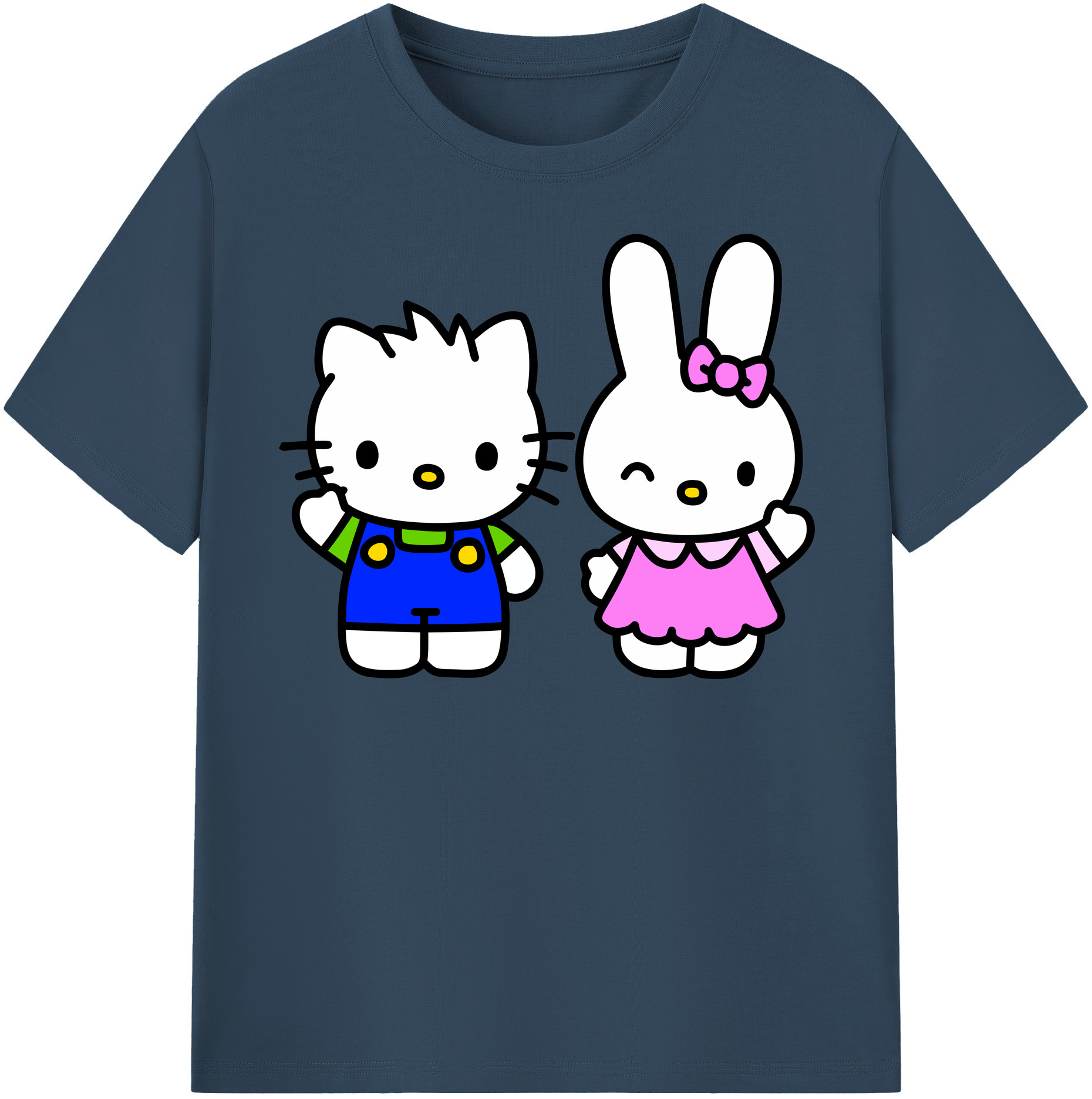 （画像用） Hello Kitty ハローキティ レディースカジュアルプリントTシャツ（綿100％）
