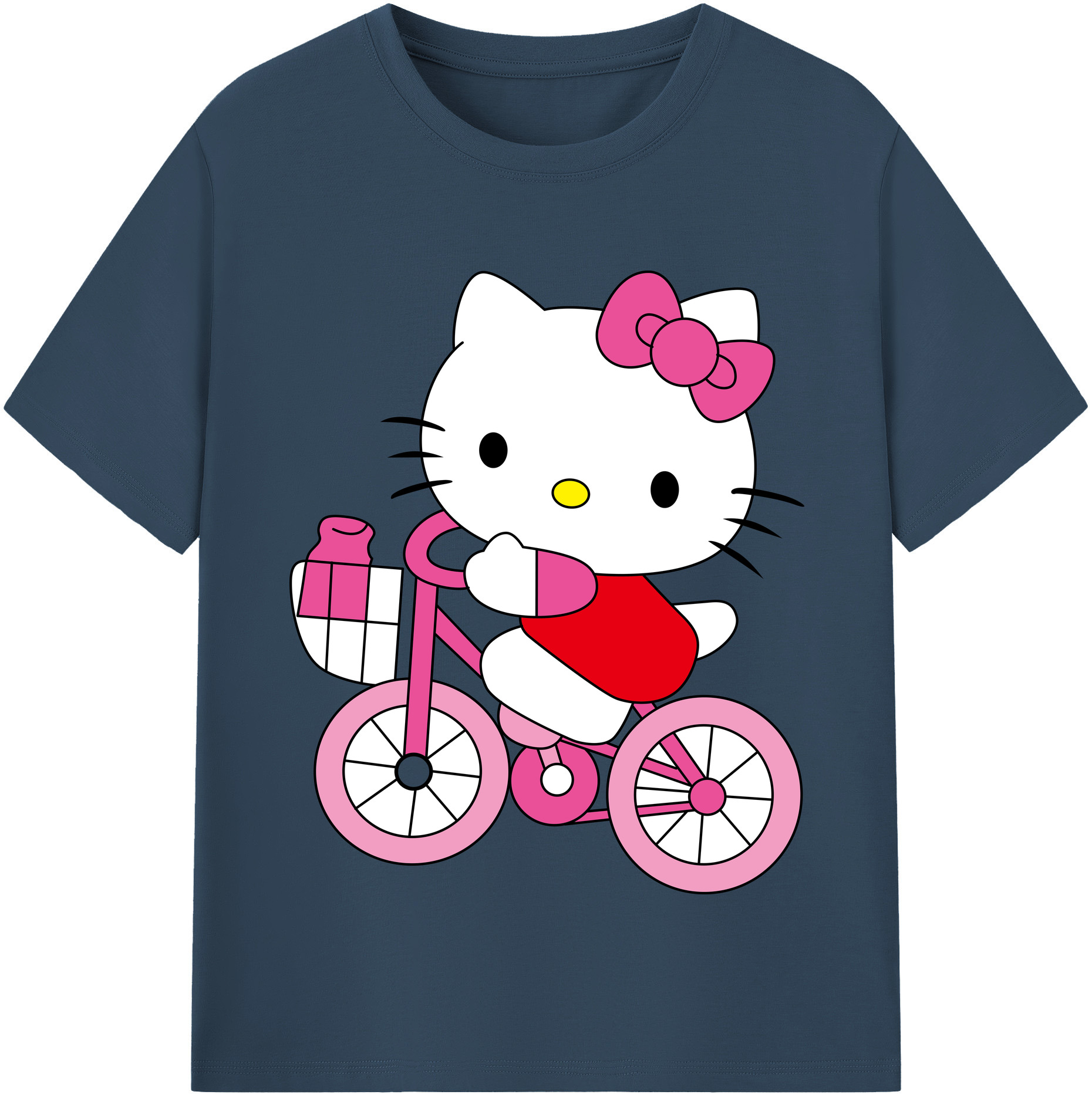 （画像用） Hello Kitty ハローキティ レディースカジュアルプリントTシャツ（綿100％）